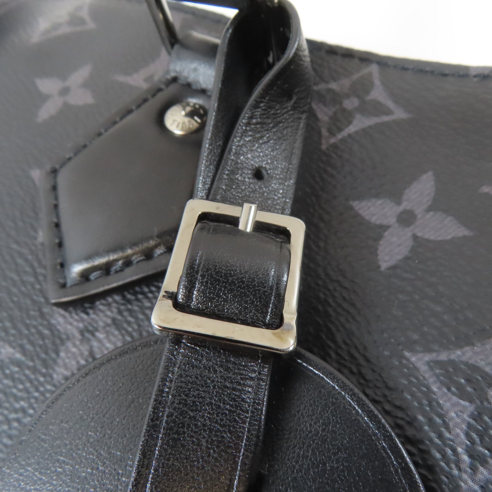 LOUIS VUITTON Monogram Eclipse Grand Sac銀扣手挽袋黑色