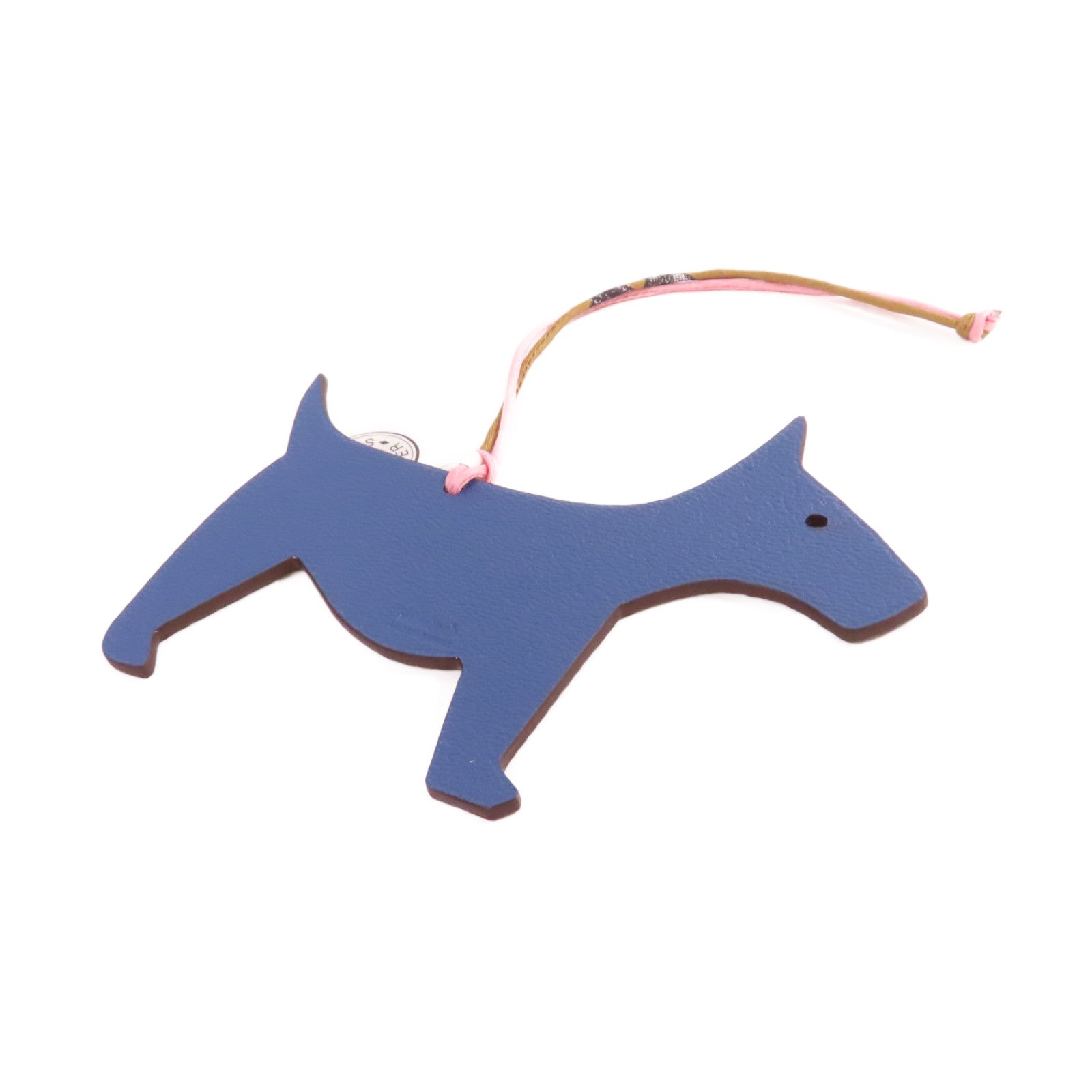 HERMES Clemence皮革/Evercolor皮革Dog Charm掛飾黑色/藍色