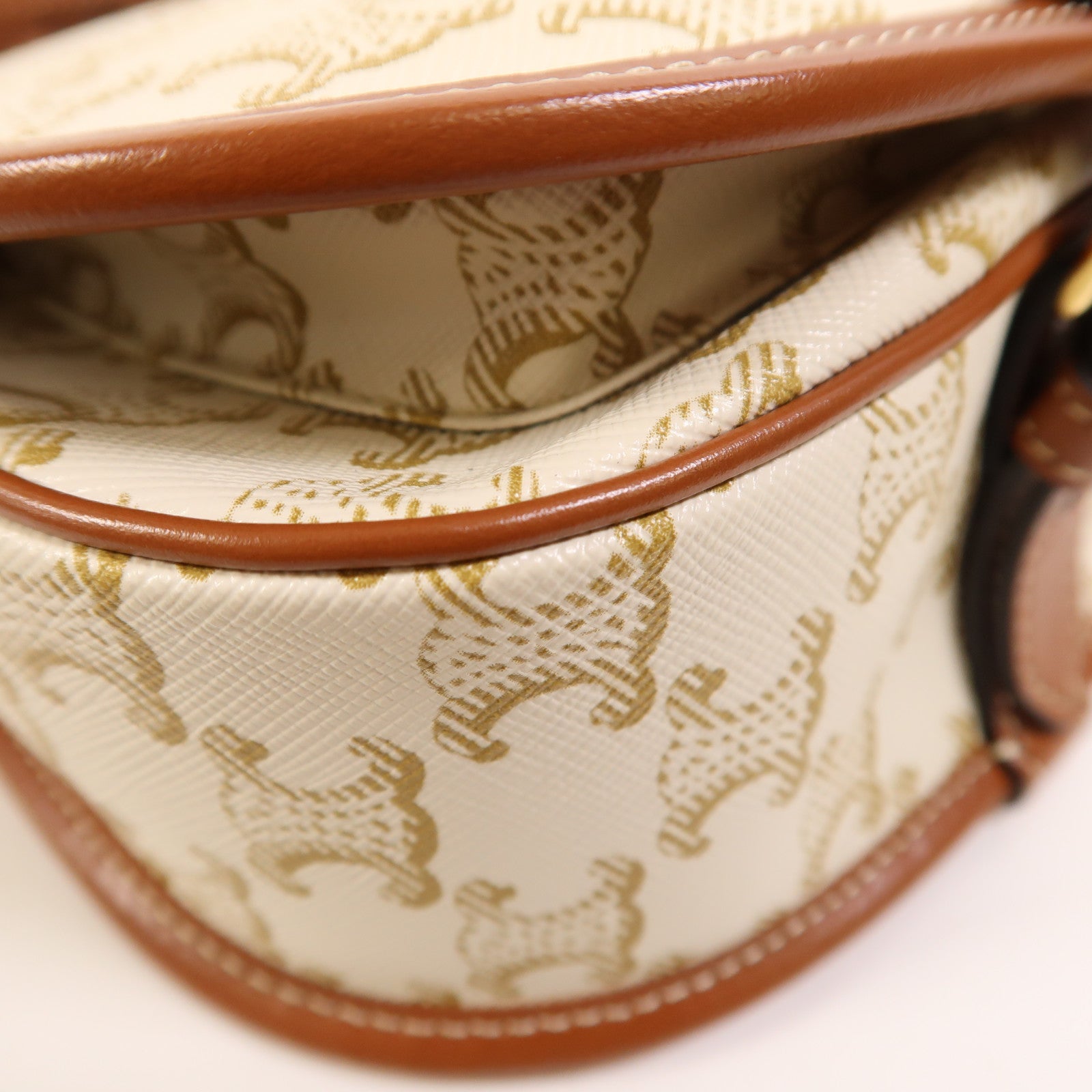 CELINE 塗層帆布Folco Medium金扣肩背袋