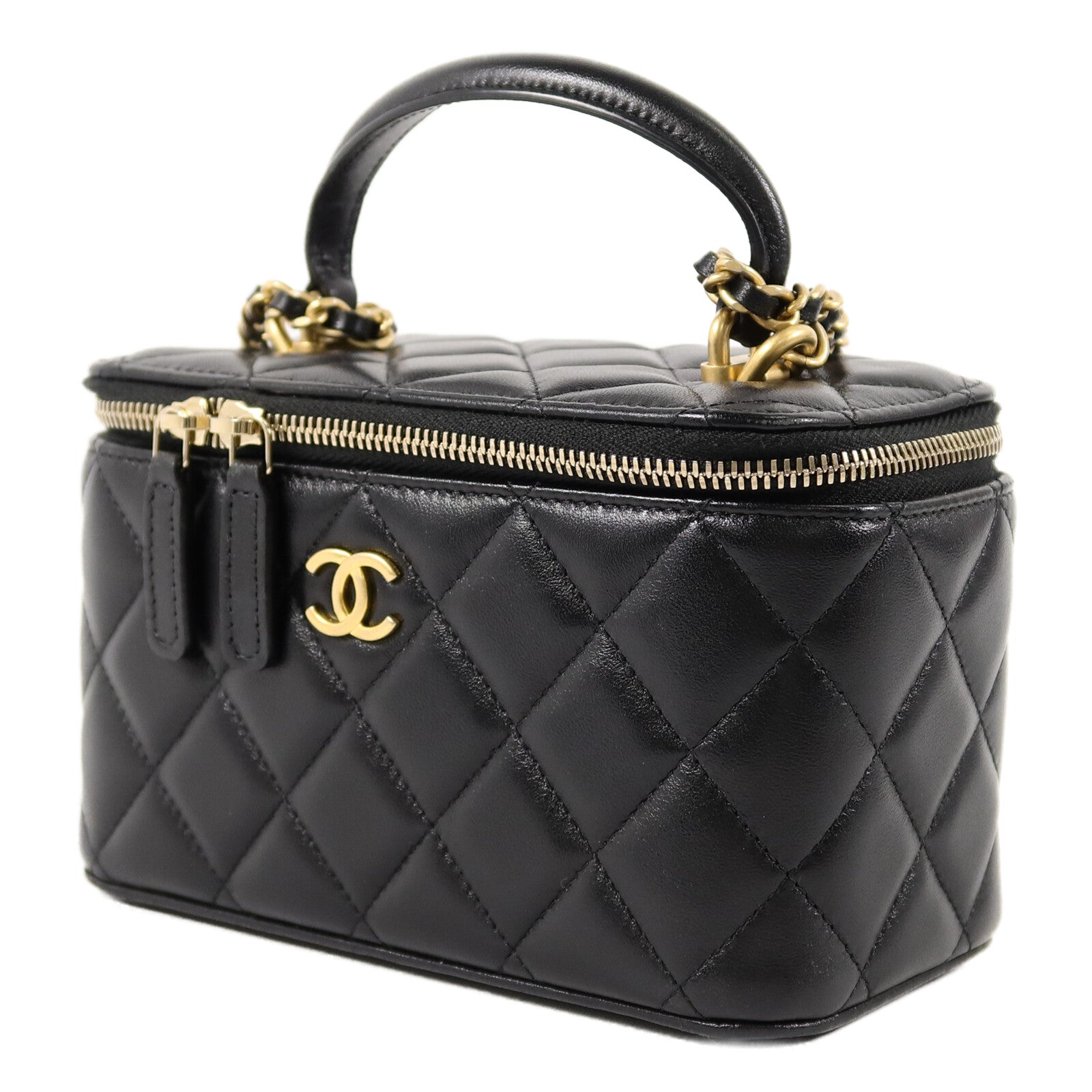CHANEL 羊皮皮革Top Handle Vanity Case手挽肩背兩用袋