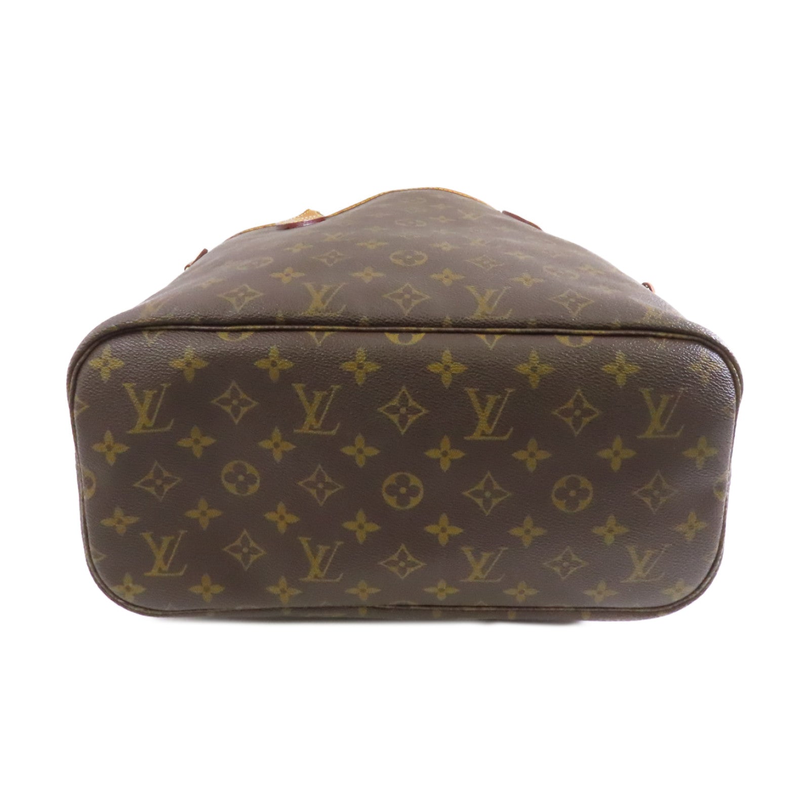 LOUIS VUITTON Monogram Neverfull MM金扣手挽袋啡色