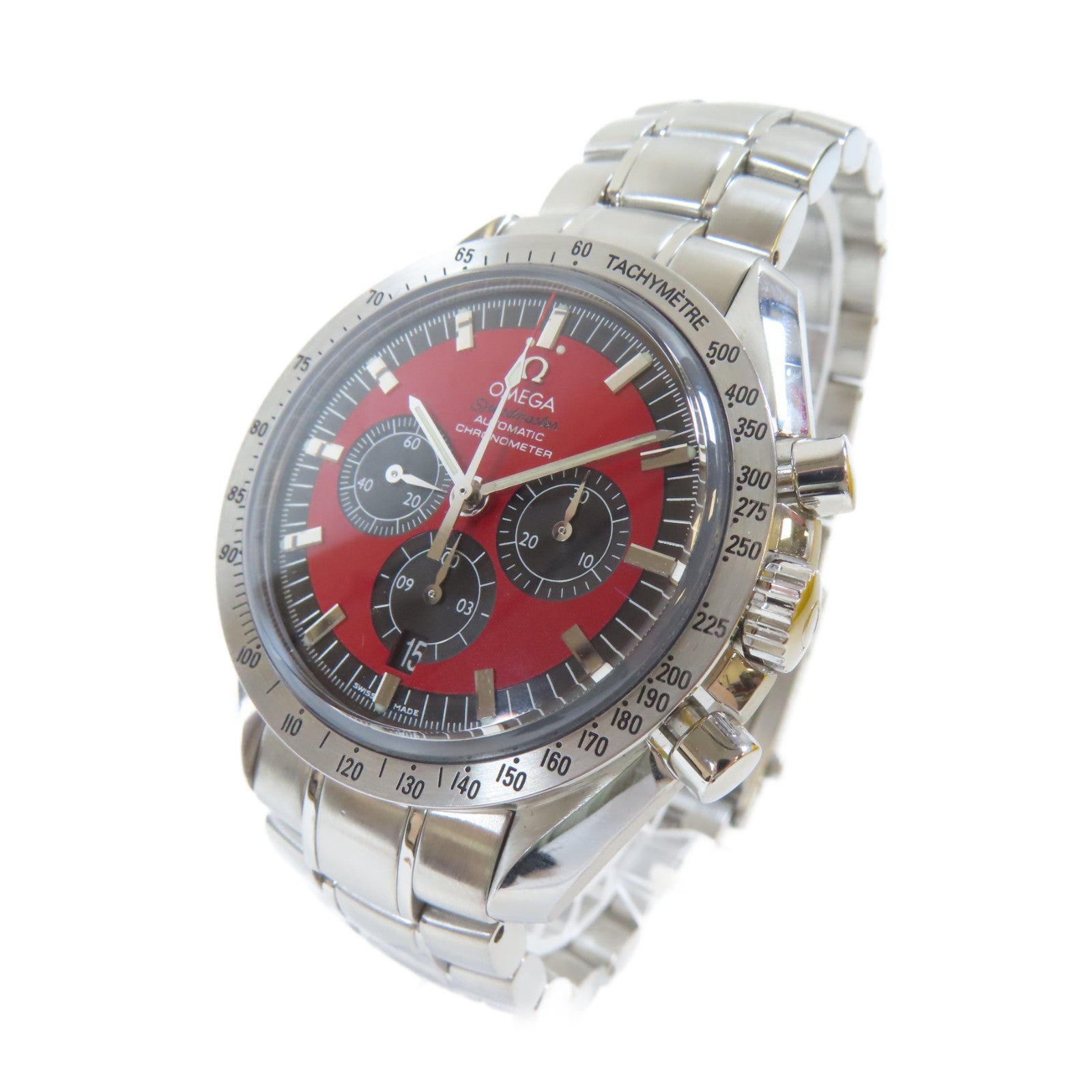 OMEGA Speedmaster不鏽鋼手錶自動機芯紅色