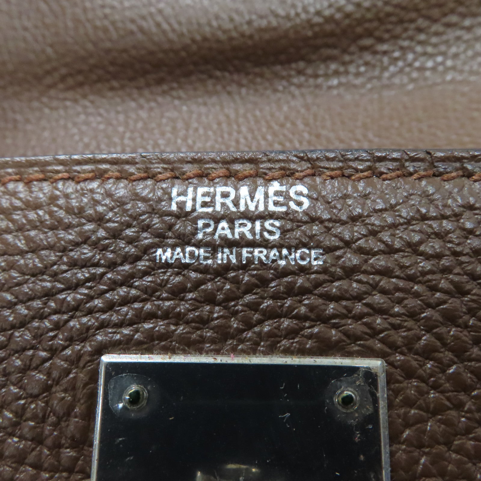 HERMES Togo皮革Kelly 32銀扣手挽肩背兩用袋啡色