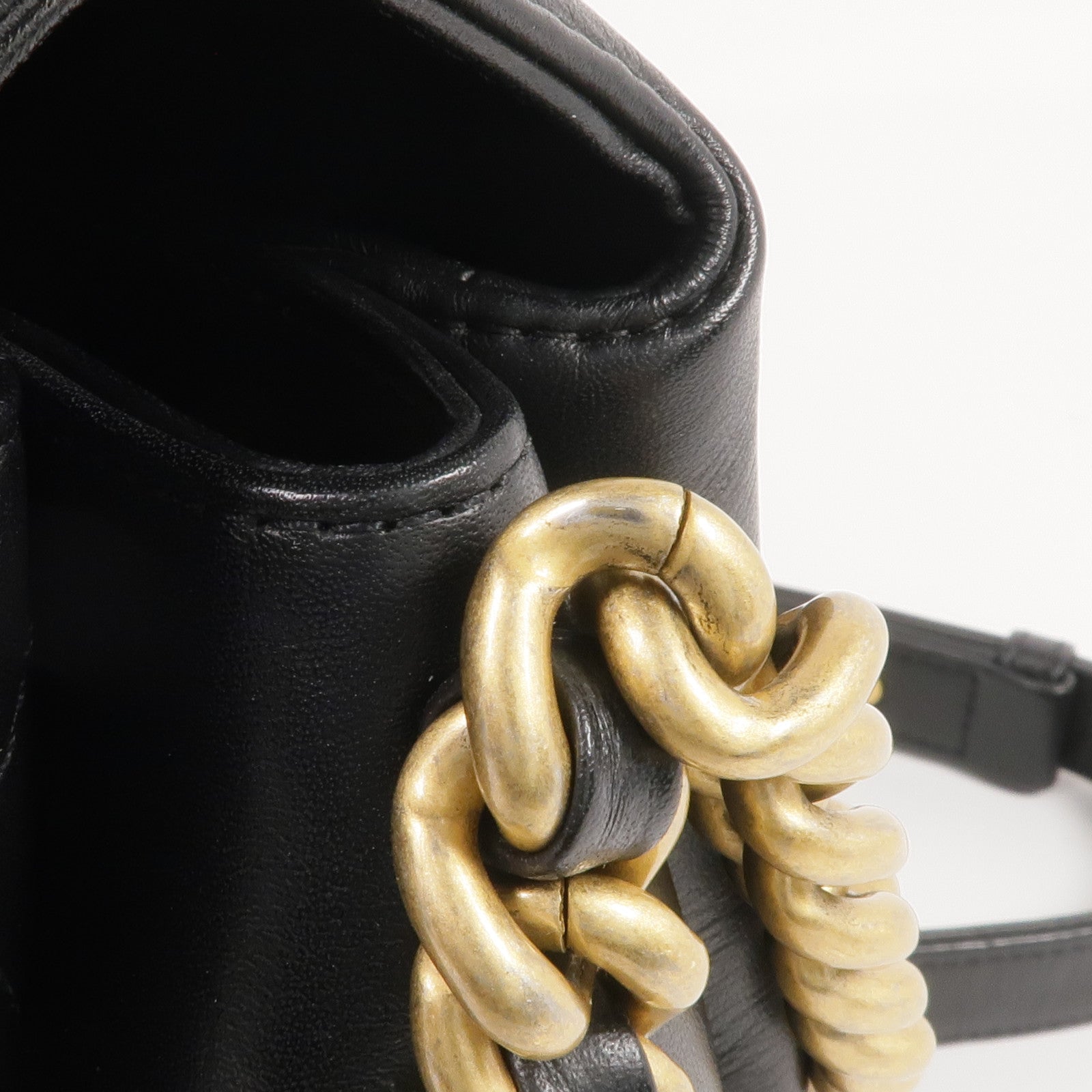 CHANEL 牛皮皮革Chain Shoulder Bag金扣鏈帶肩背袋