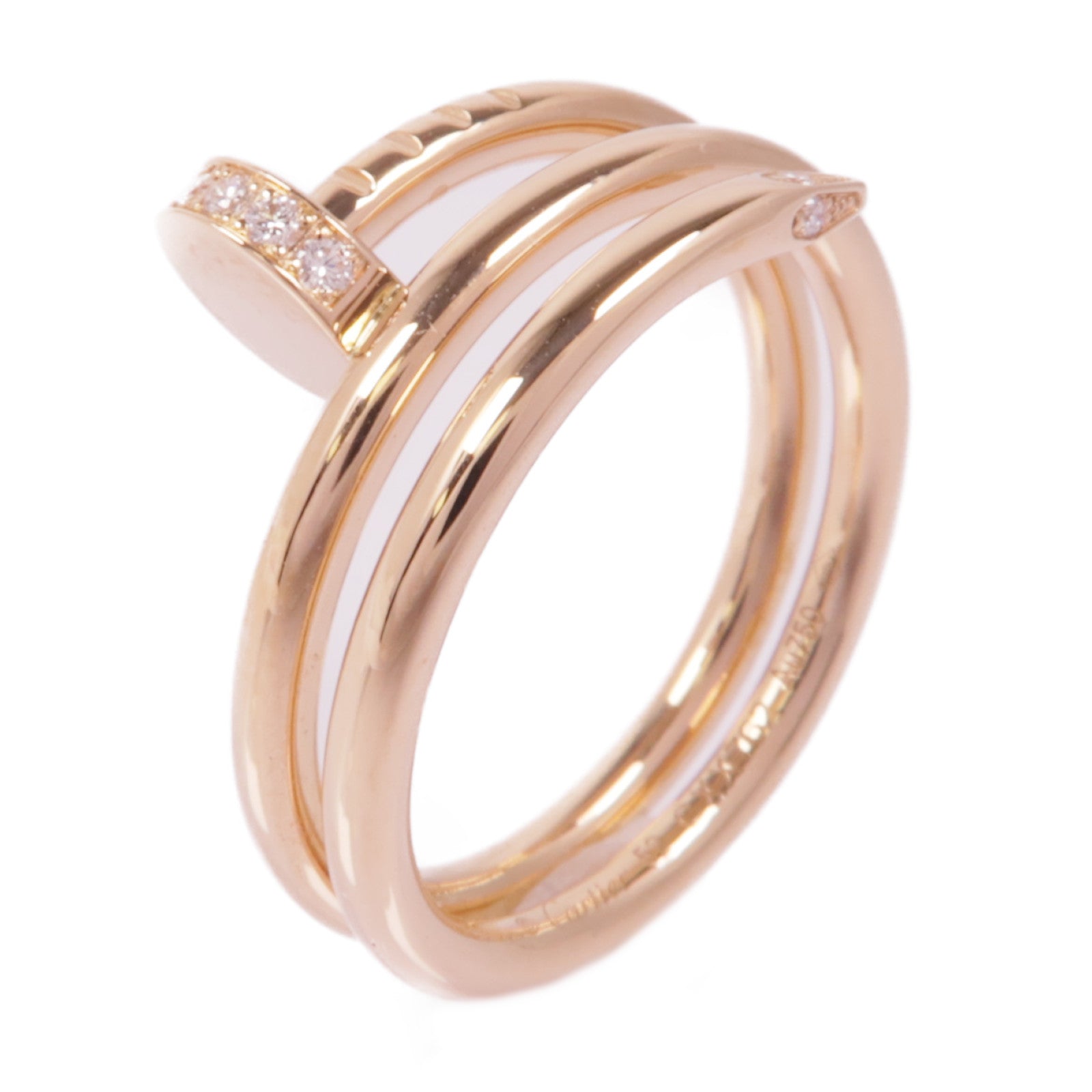 CARTIER 18K玫瑰金Juste Un Clou Ring鑽石戒指Cartier#52/US#6