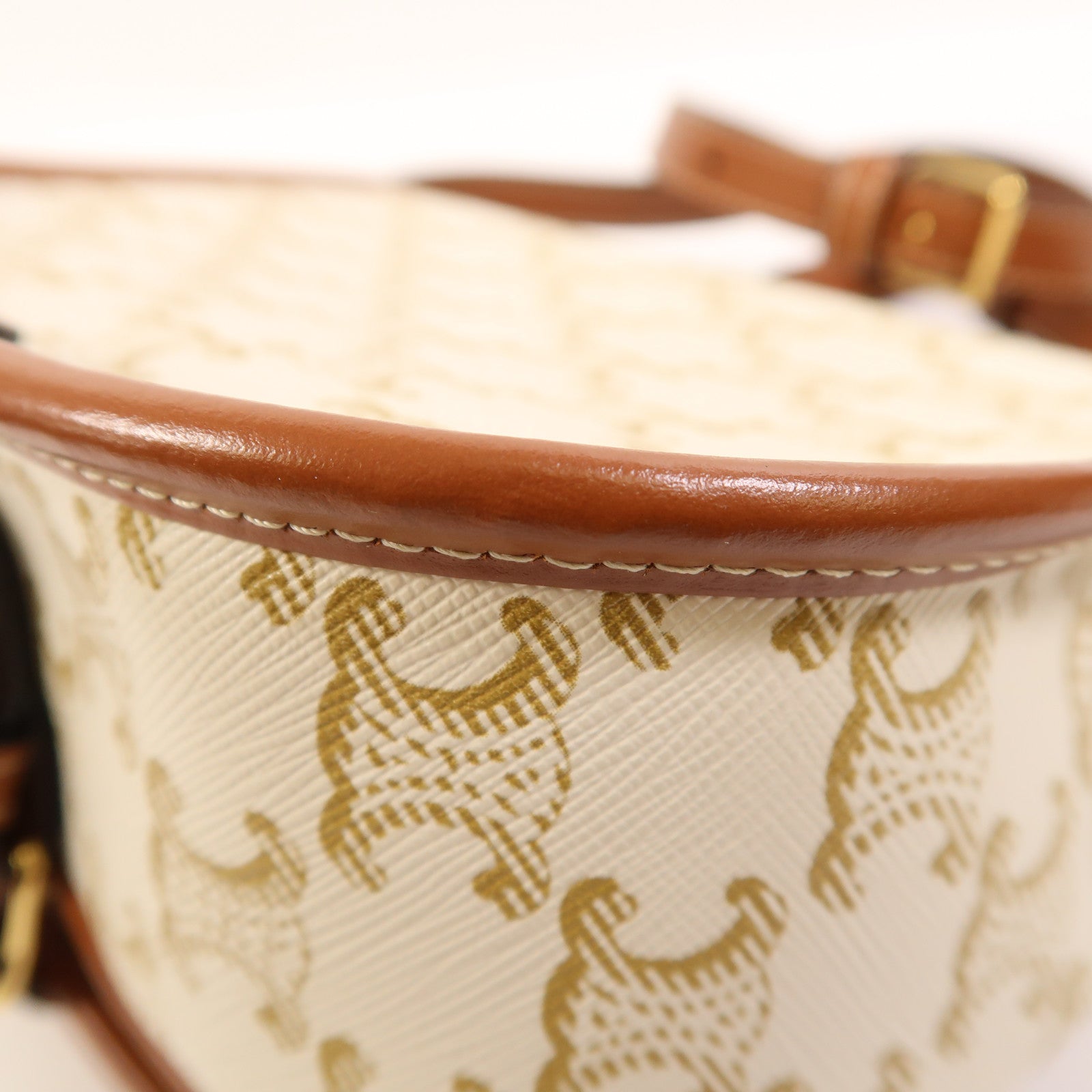 CELINE 塗層帆布Folco Medium金扣肩背袋