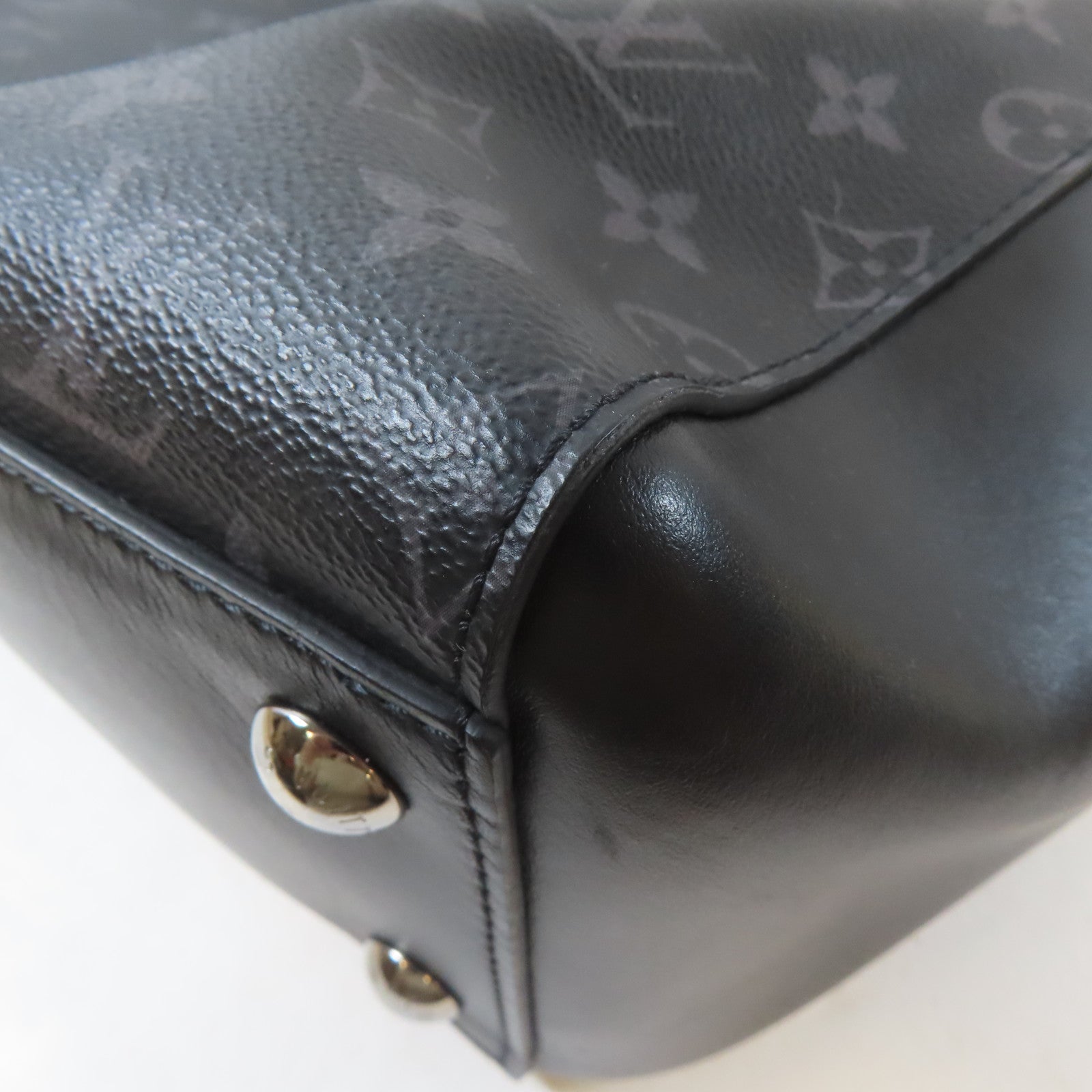 LOUIS VUITTON Monogram Eclipse Grand Sac銀扣手挽袋黑色