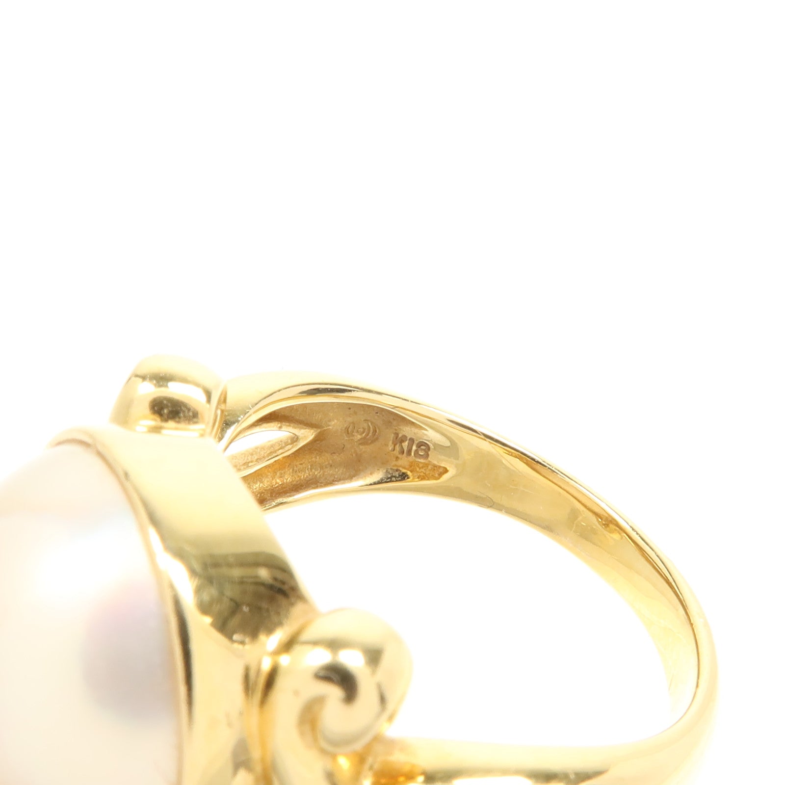 TASAKI 18K黃金Mabe Pearl Ring馬貝珍珠戒指US#6.5