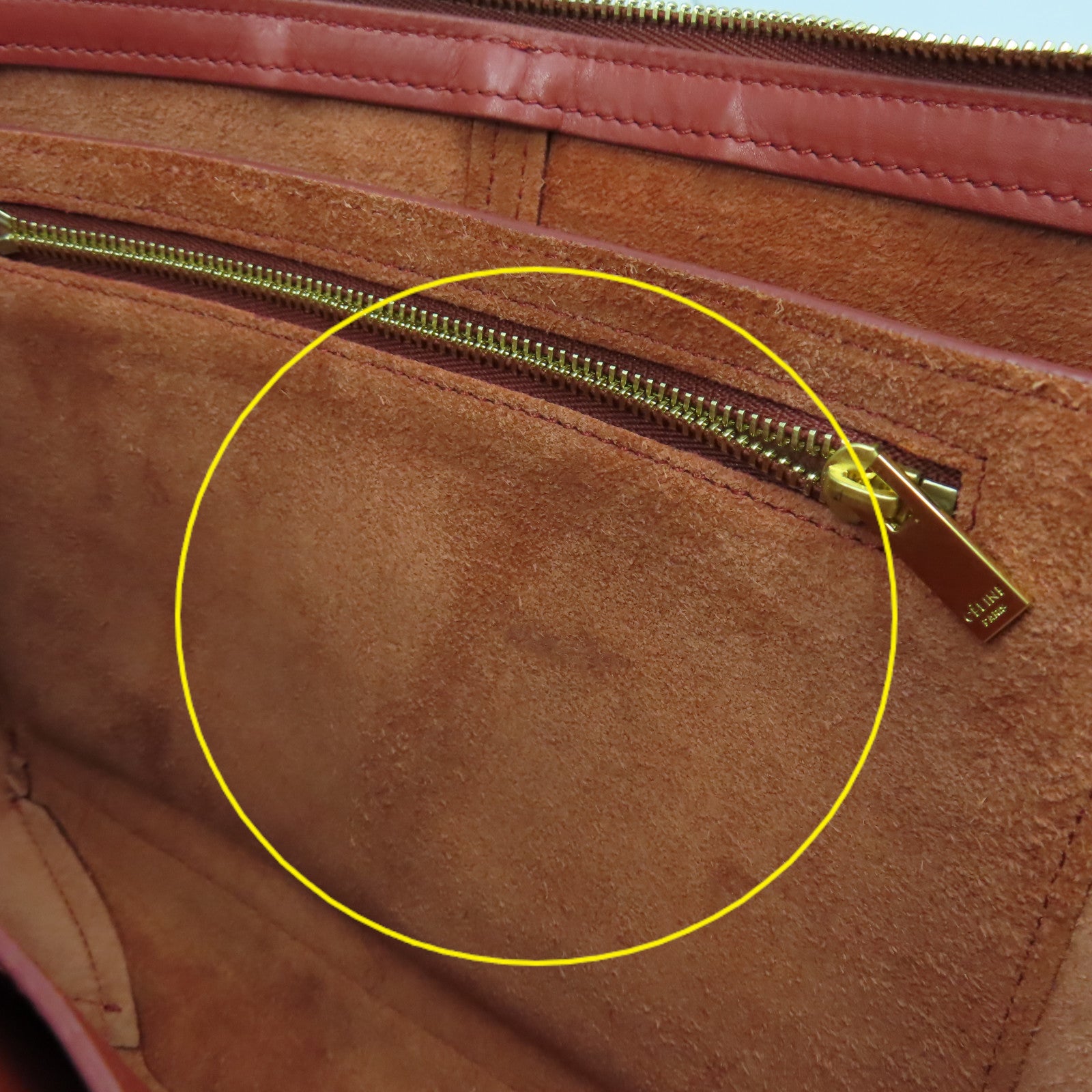 CELINE 【激減優惠】牛皮皮革Chain Shoulder Bag鏈帶肩背袋紅色
