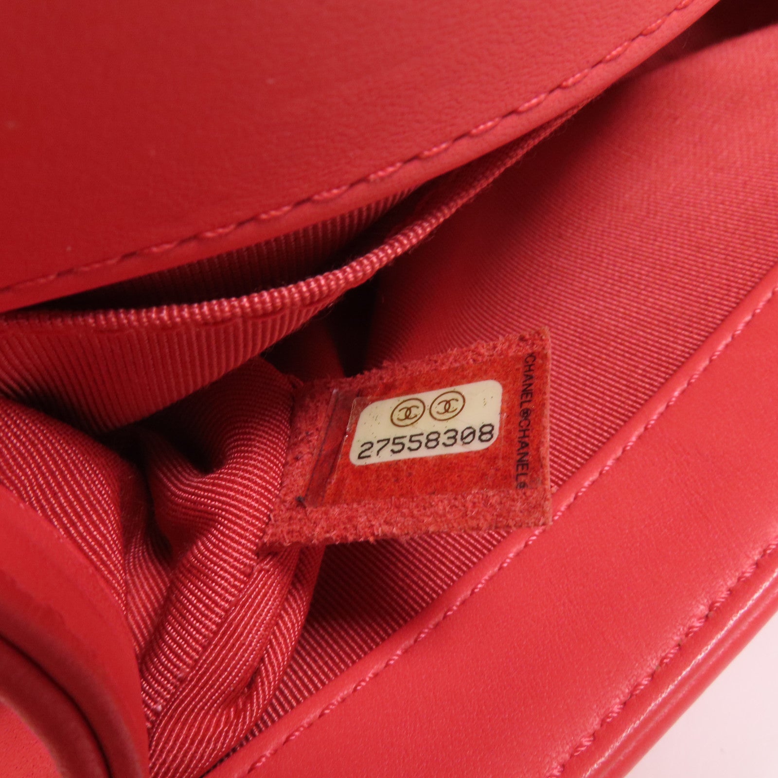 CHANEL Tweed/羊皮皮革Boy 20金扣鏈帶肩背袋