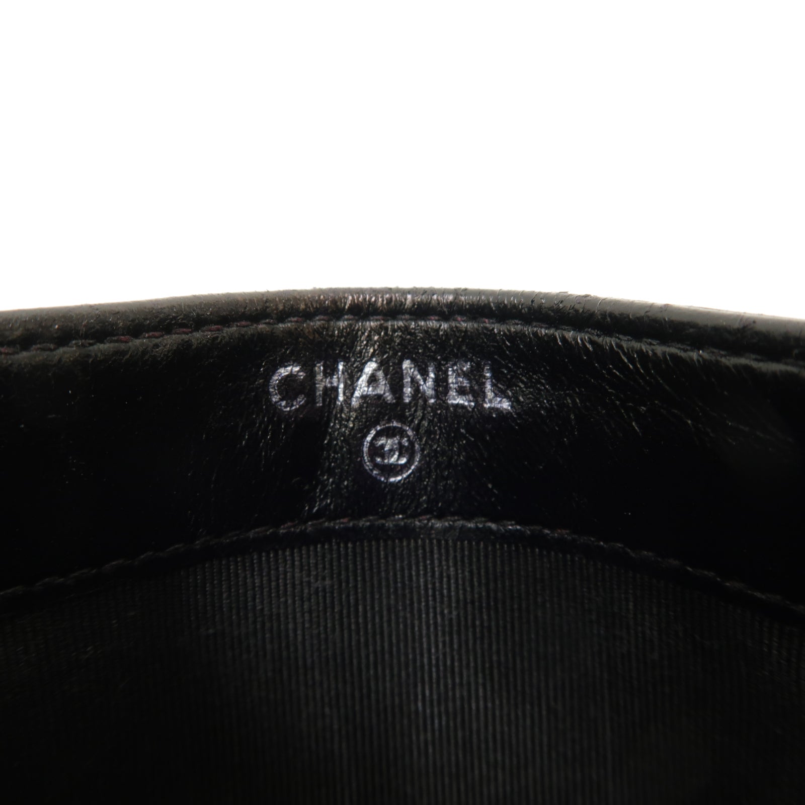 CHANEL 菱格羊皮皮革Card Holder銀扣卡片套黑色
