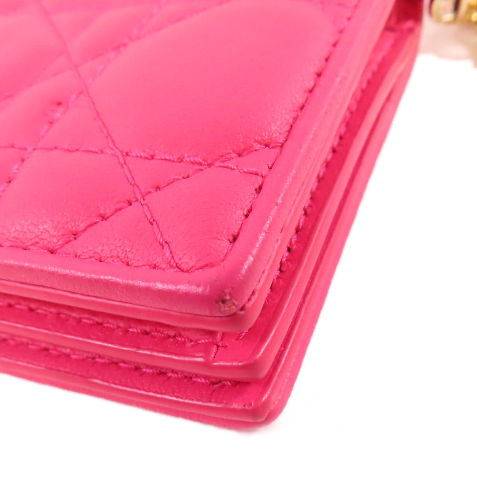 Lady Dior Gardenia ウォレット ミニ ピンク 二つ折り ディオール/クリスチャンディオール/2つ折り財布/Lady Dior Gardenia