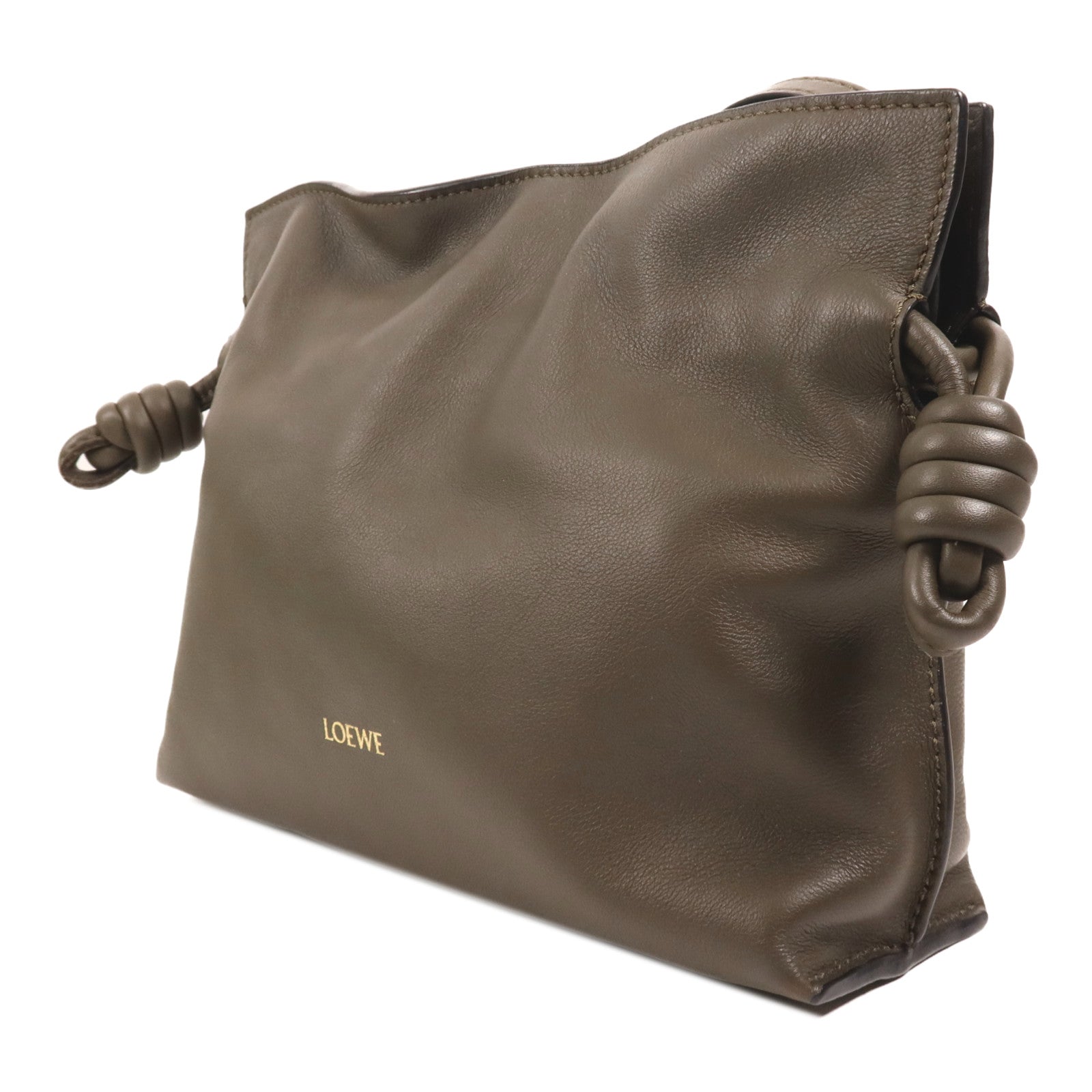 LOEWE 牛皮皮革Flamenco Clutch M金扣肩背袋