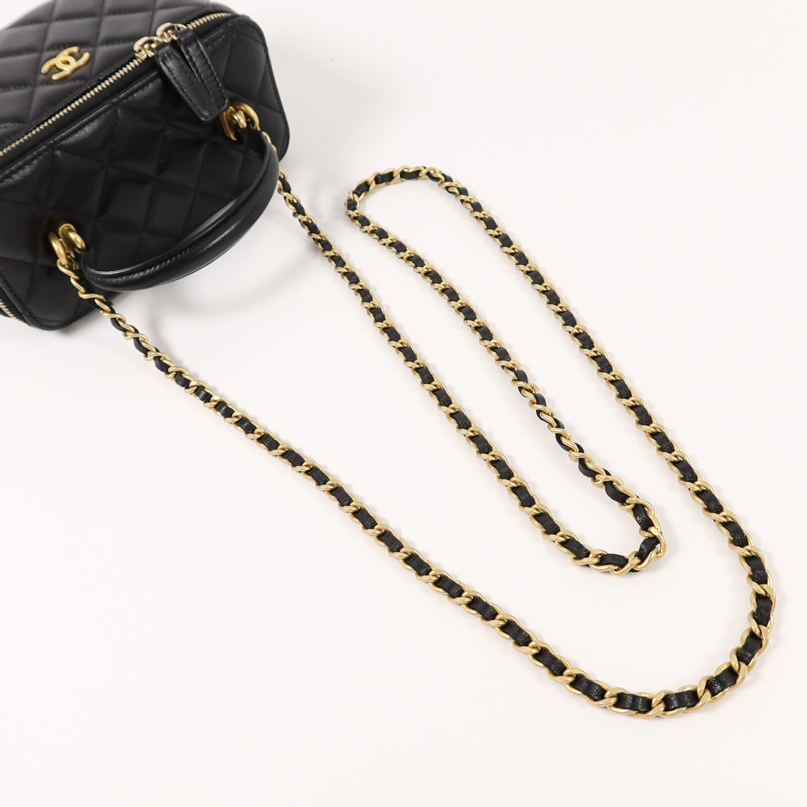 CHANEL 羊皮皮革Top Handle Vanity Case手挽肩背兩用袋