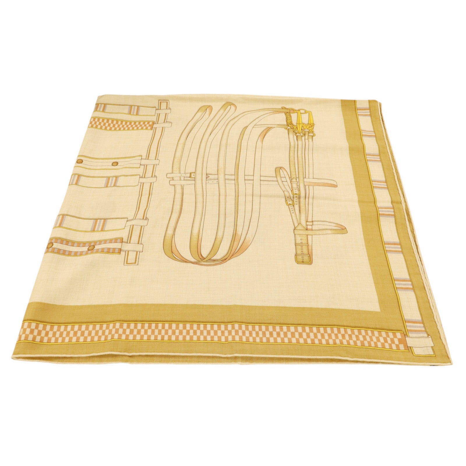 HERMES 羊絨/絲質Scarf 140x140絲巾