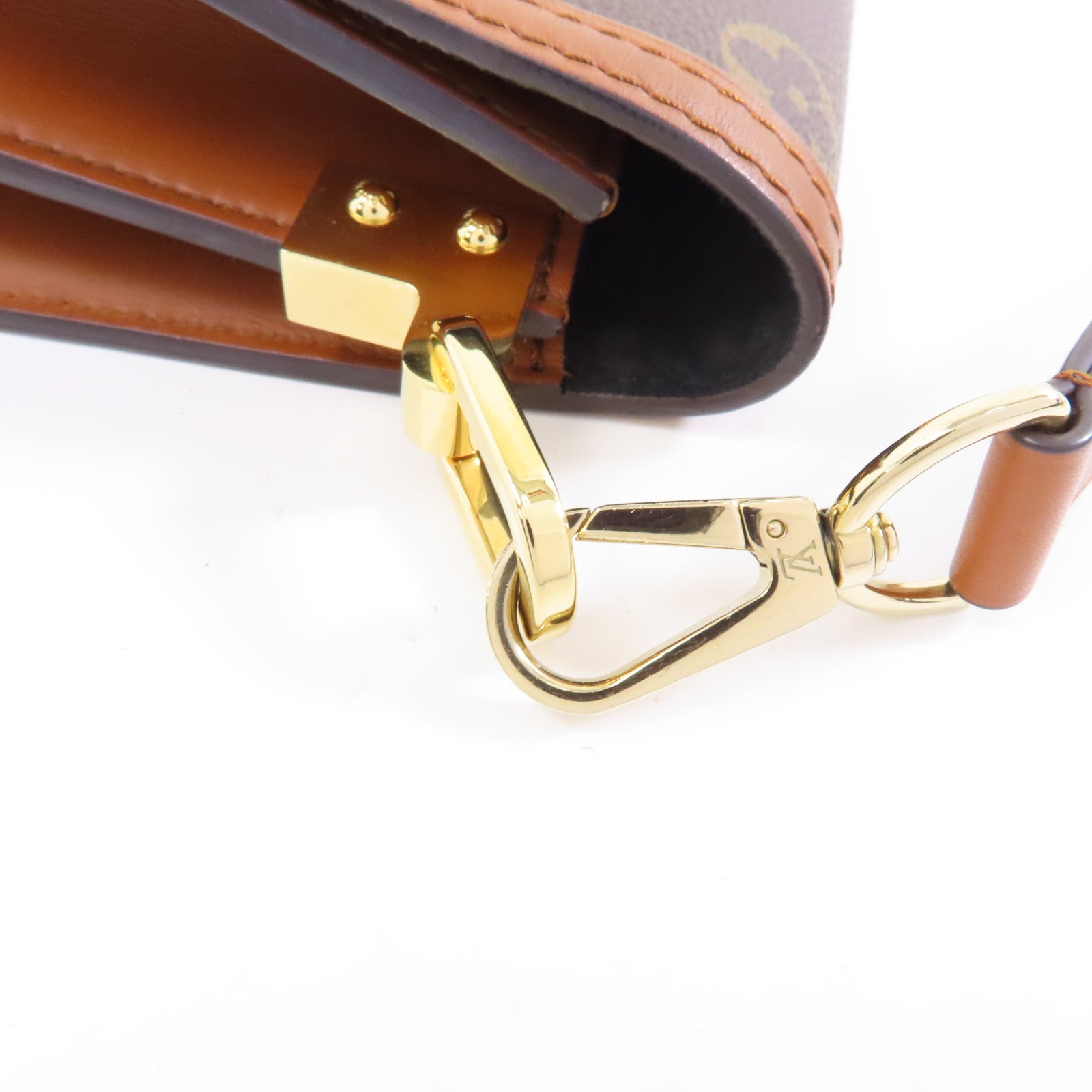 LOUIS VUITTON 【激減優惠】Monogram/Monogram Reverse Mini Dauphine金扣鏈帶肩背袋啡色