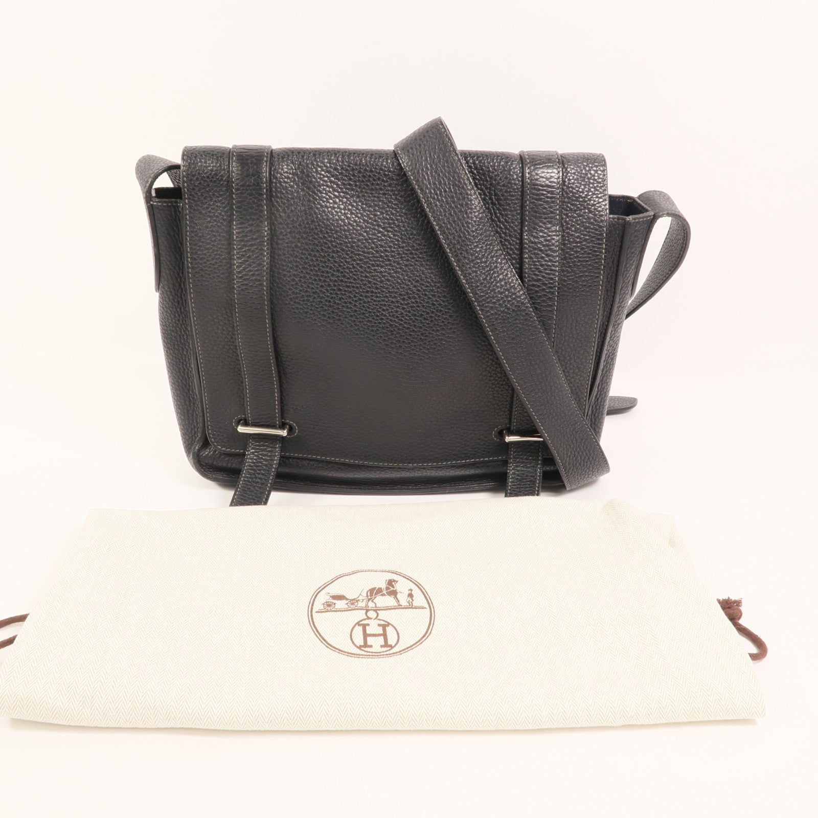 HERMES Clemence皮革Steve 27肩背袋Noir