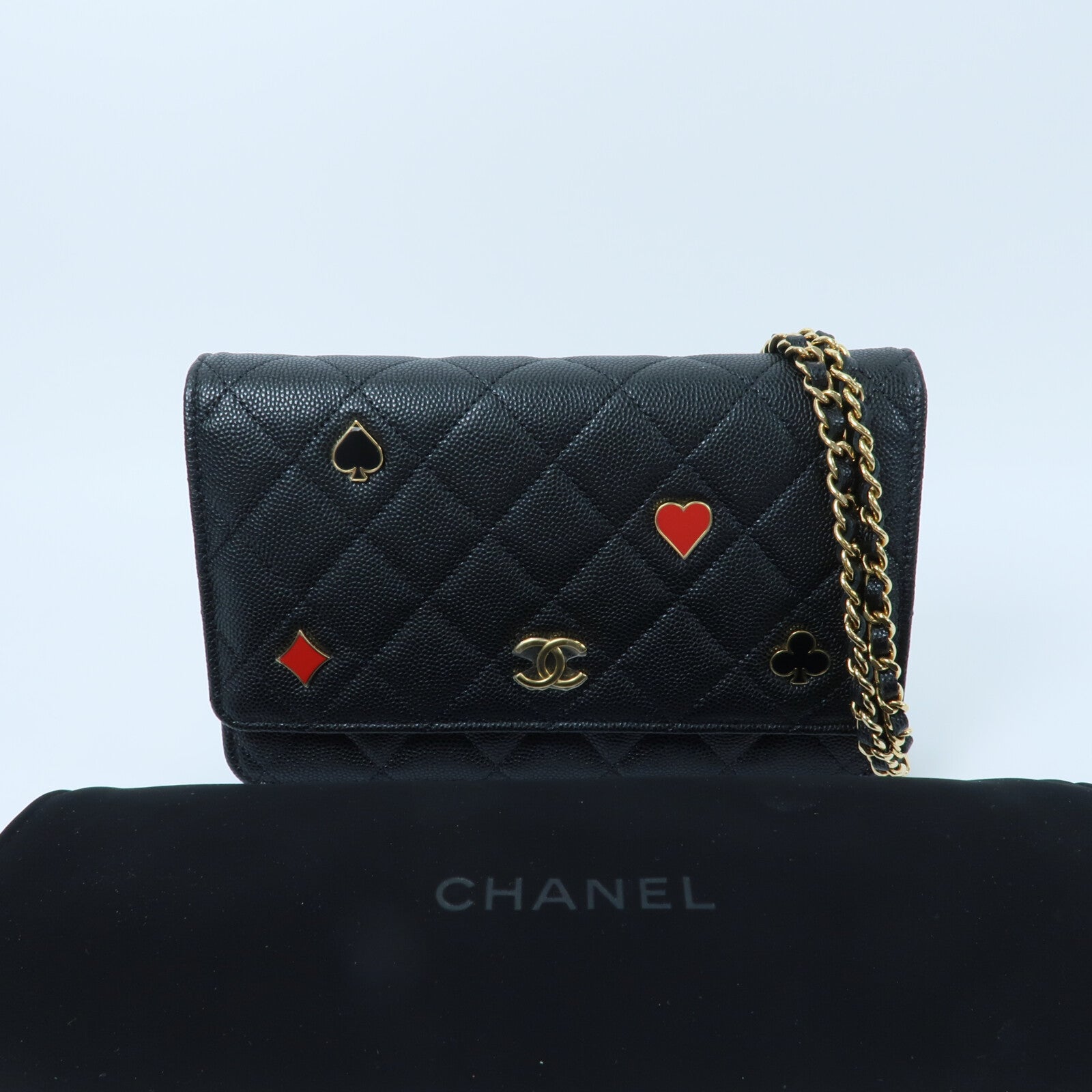 CHANEL 牛皮皮革WOC Wallet On Chain鏈帶肩背袋