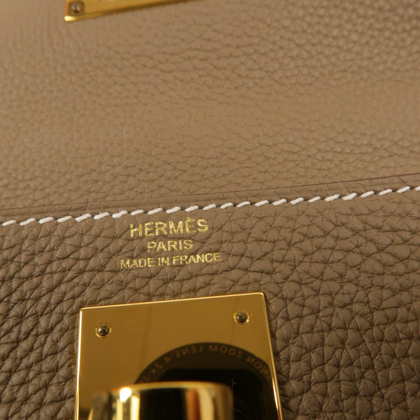 HERMES Togo皮革Kelly 28手挽肩背兩用袋Etoupe