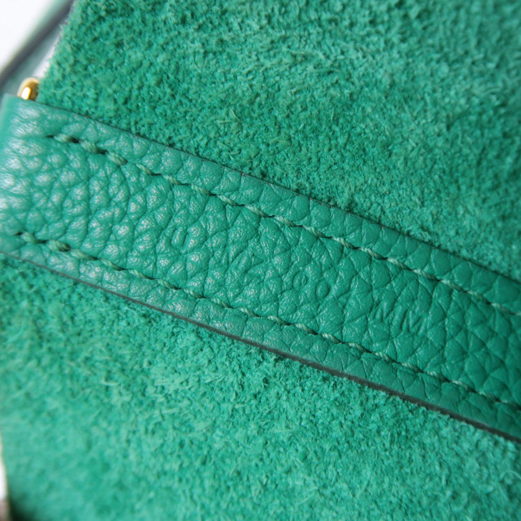HERMES 【激減優惠】Maurice皮革Picotin MM金扣手挽袋Vert Jade松柏綠色