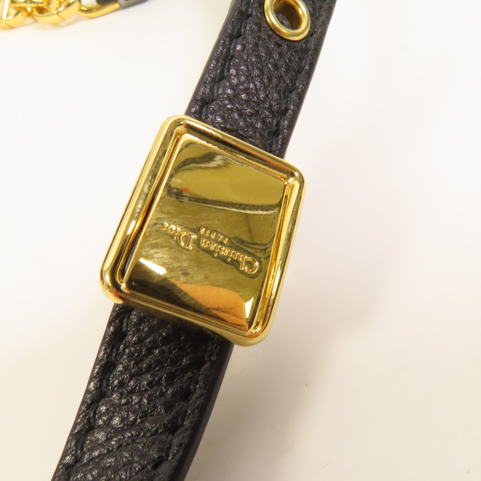 Dior 牛皮皮革Dior Caro Medium金扣鏈帶肩背袋