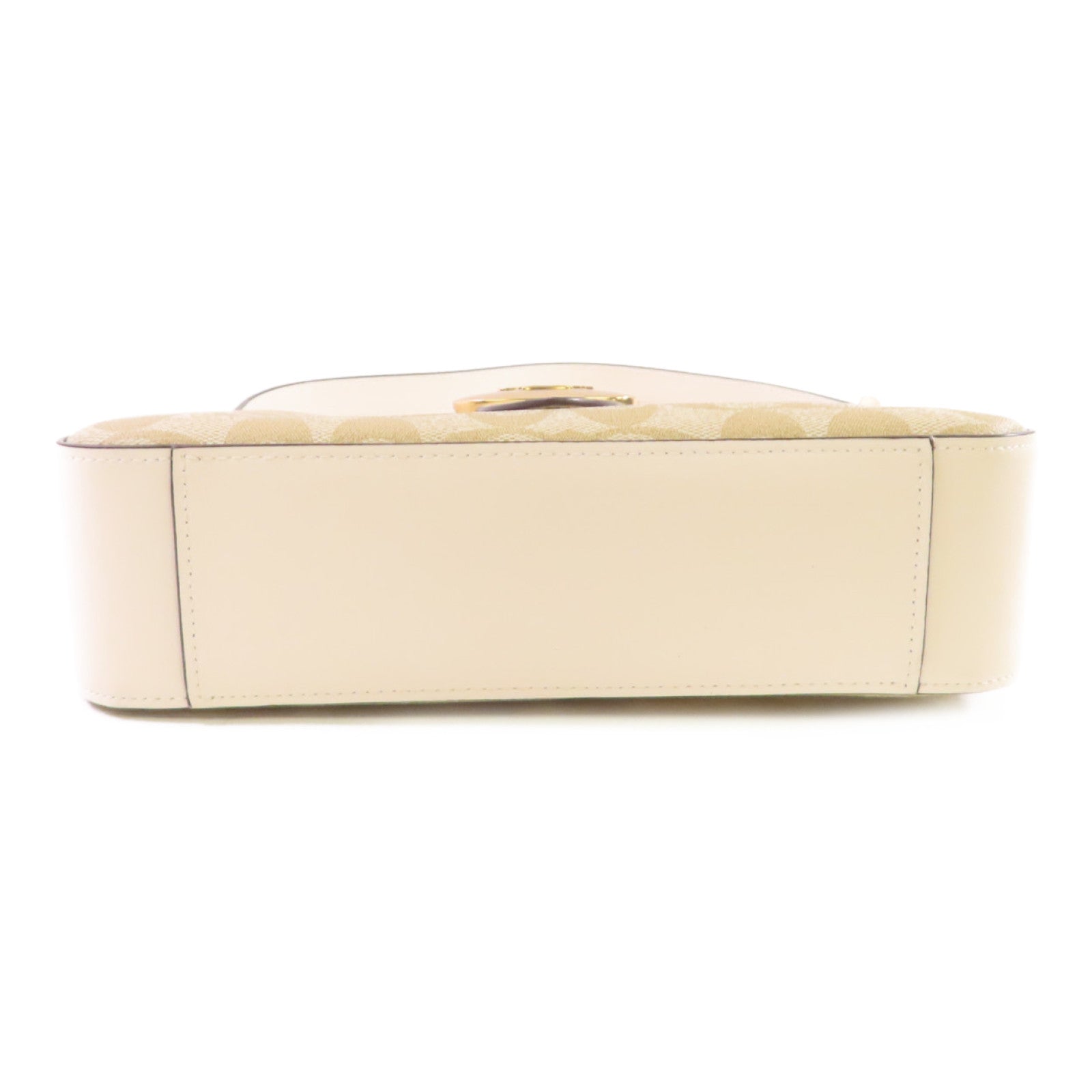 COACH 塗層帆布Eliza Shoulder Bag金扣肩背袋啡色/白色