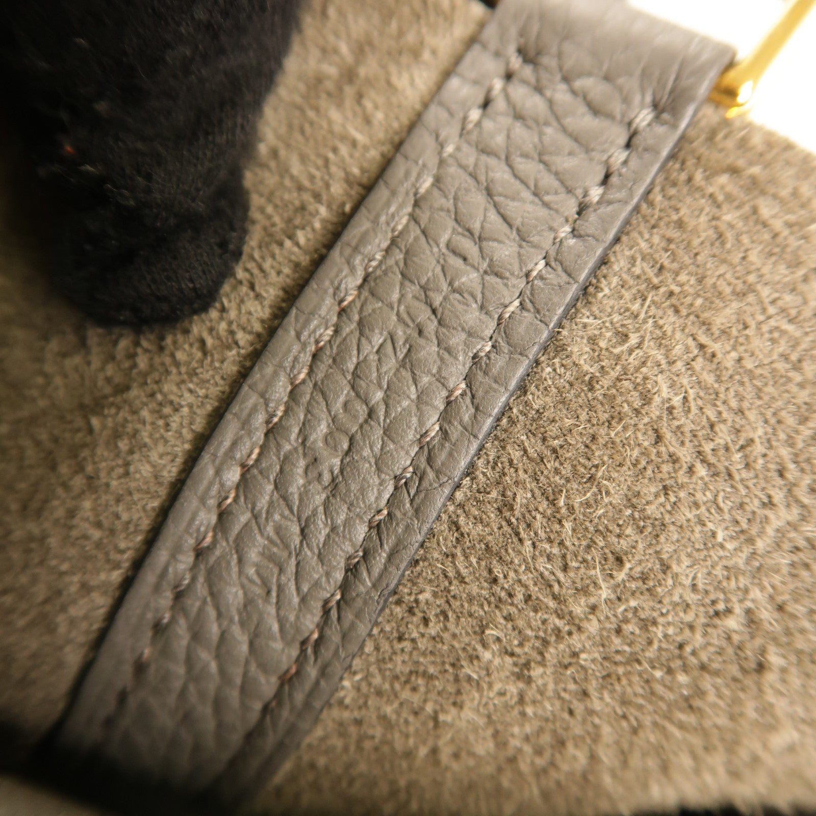 HERMES Clemence皮革Picotin Lock 18金扣手挽袋Gris Meyer