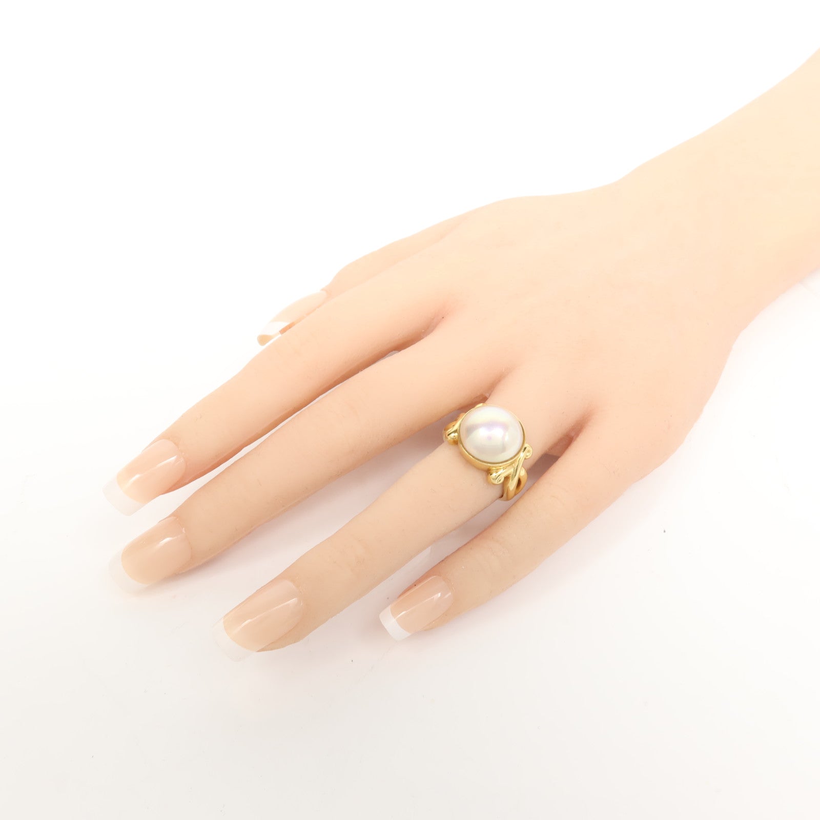 TASAKI 18K黃金Mabe Pearl Ring馬貝珍珠戒指US#6.5
