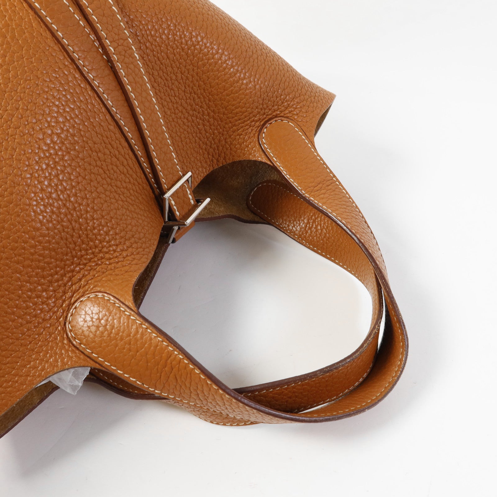 HERMES Clemence皮革Picotin PM銀扣手挽袋Gold