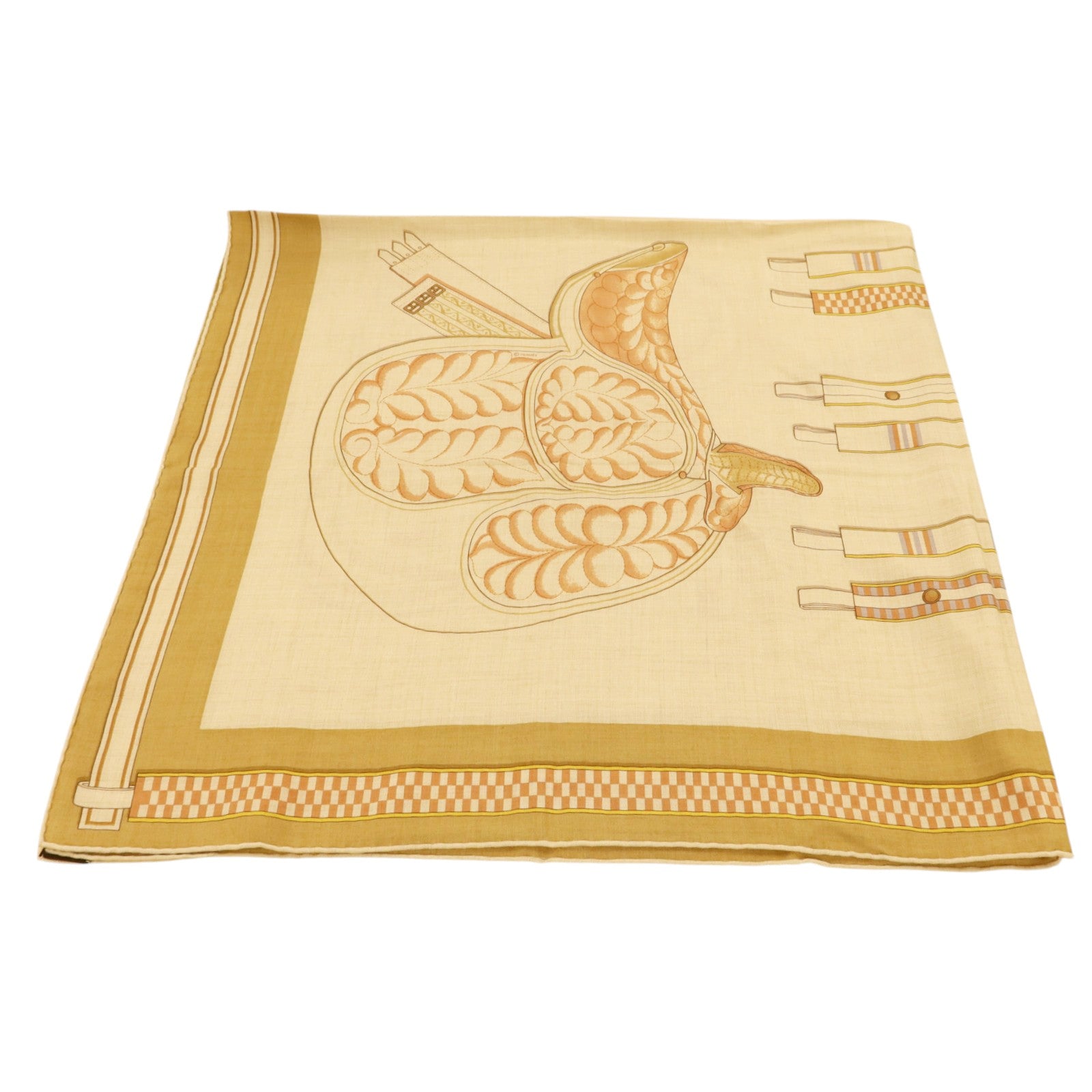 HERMES 羊絨/絲質Scarf 140x140絲巾