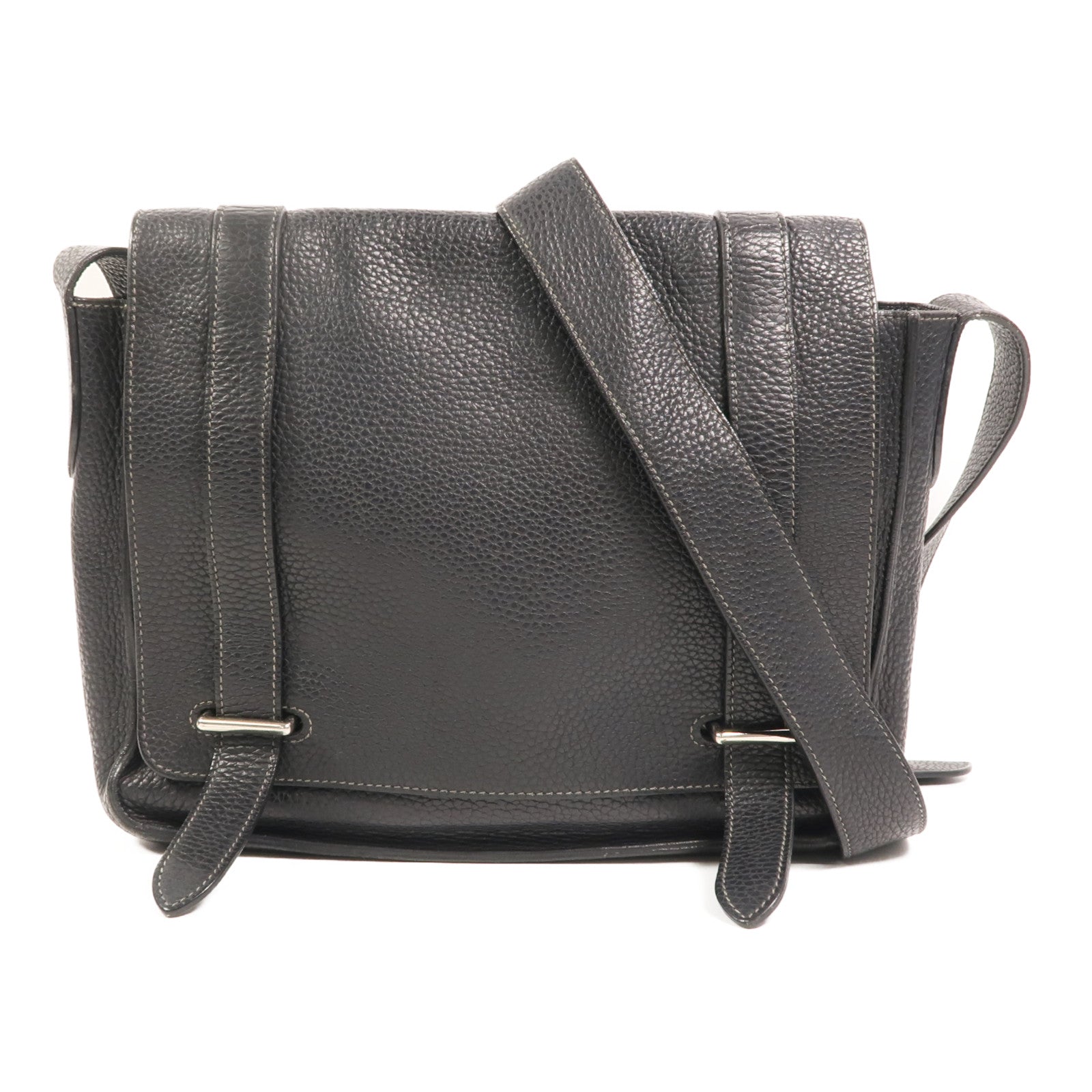 HERMES Clemence皮革Steve 27肩背袋Noir