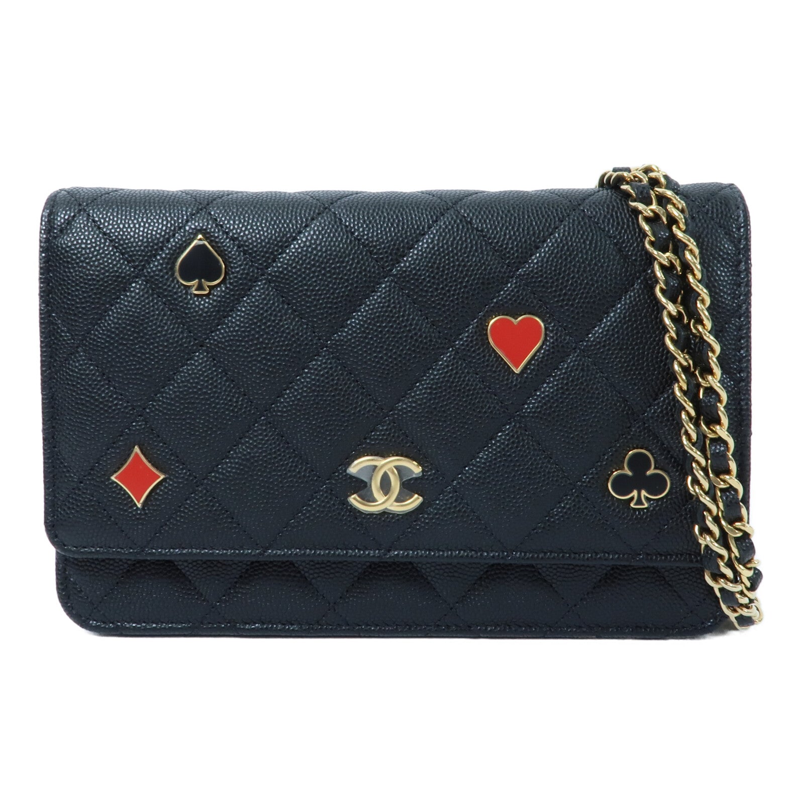 CHANEL 牛皮皮革WOC Wallet On Chain鏈帶肩背袋