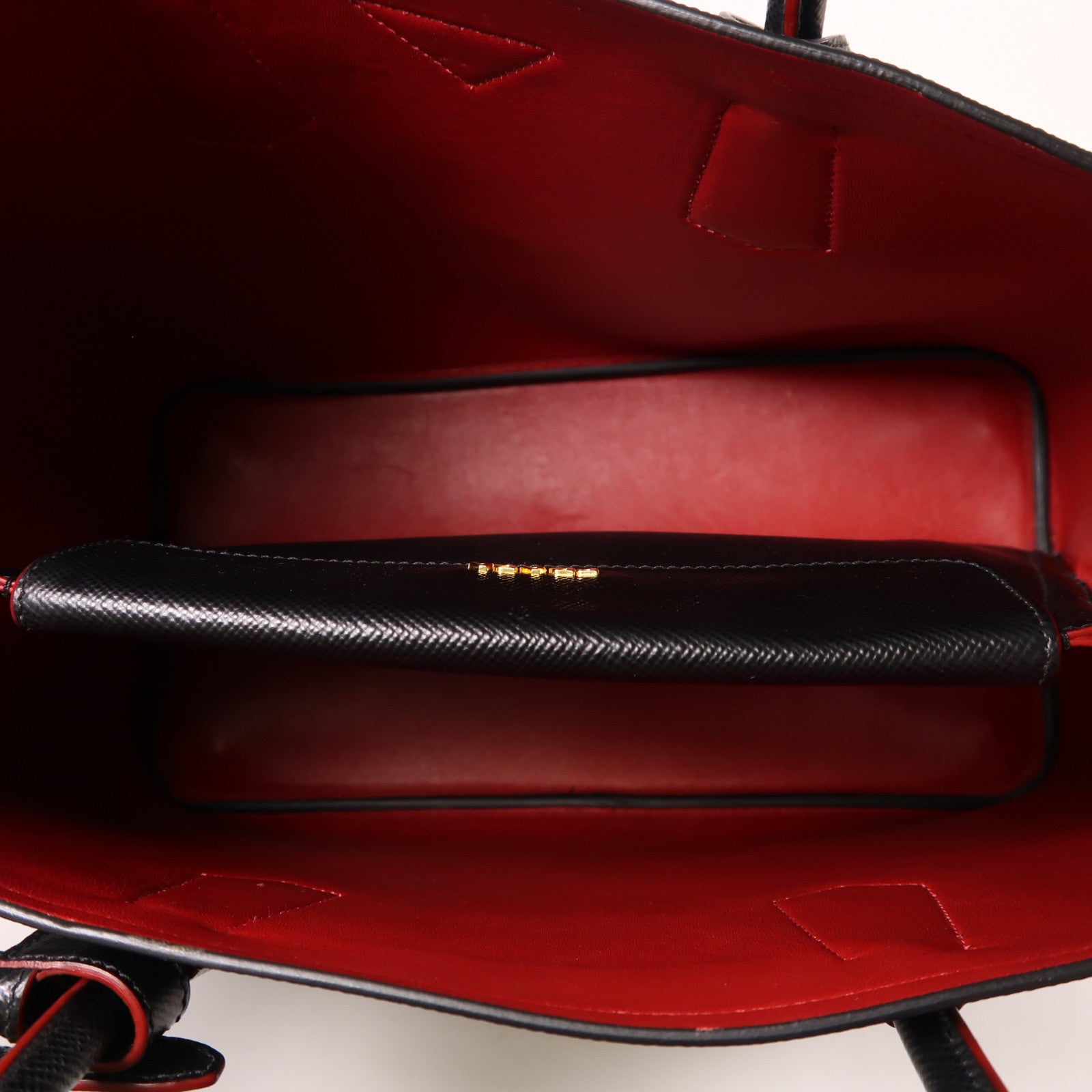 PRADA Saffiano皮革2 Way Shoulder金扣手挽肩背兩用袋