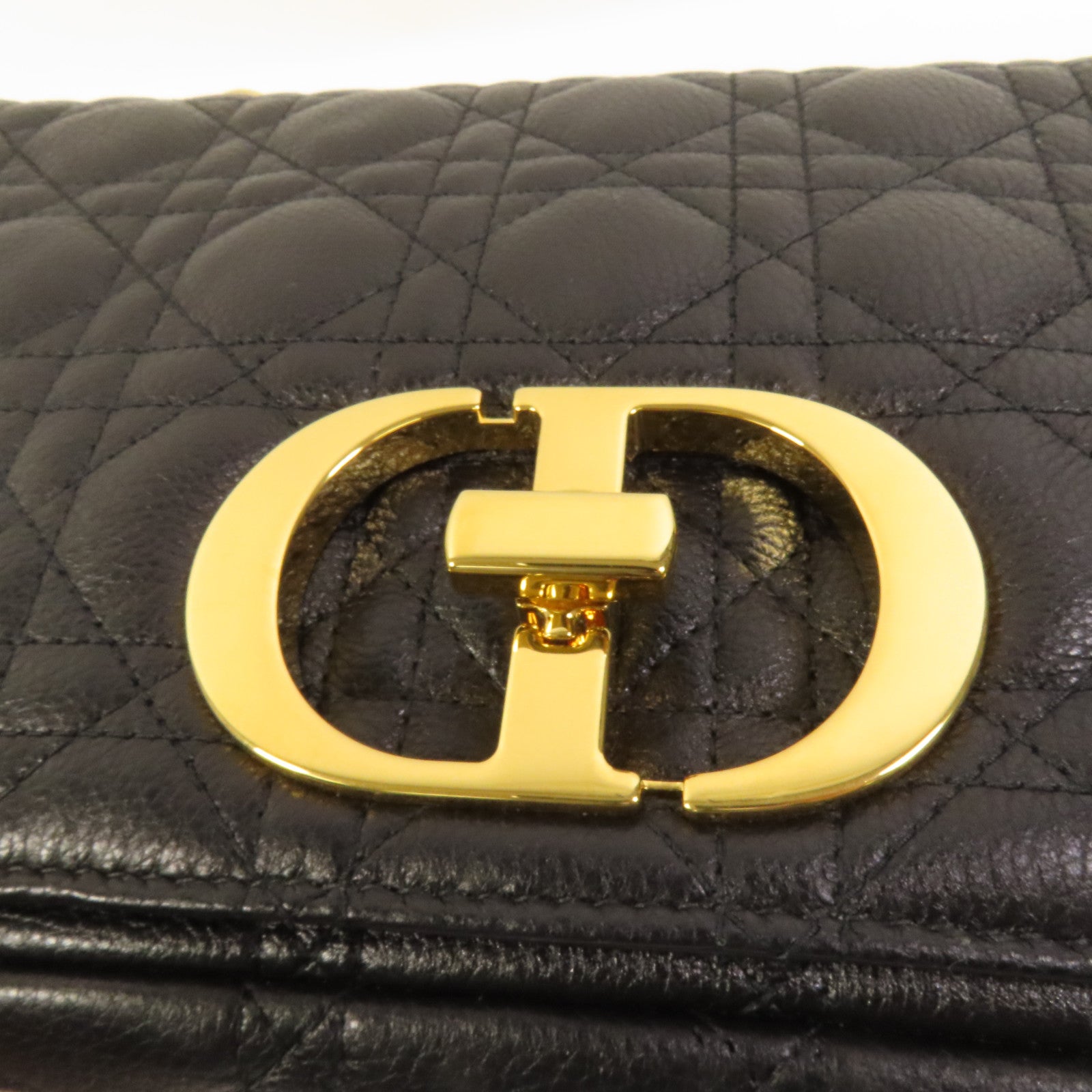 Dior 牛皮皮革Dior Caro Medium金扣鏈帶肩背袋
