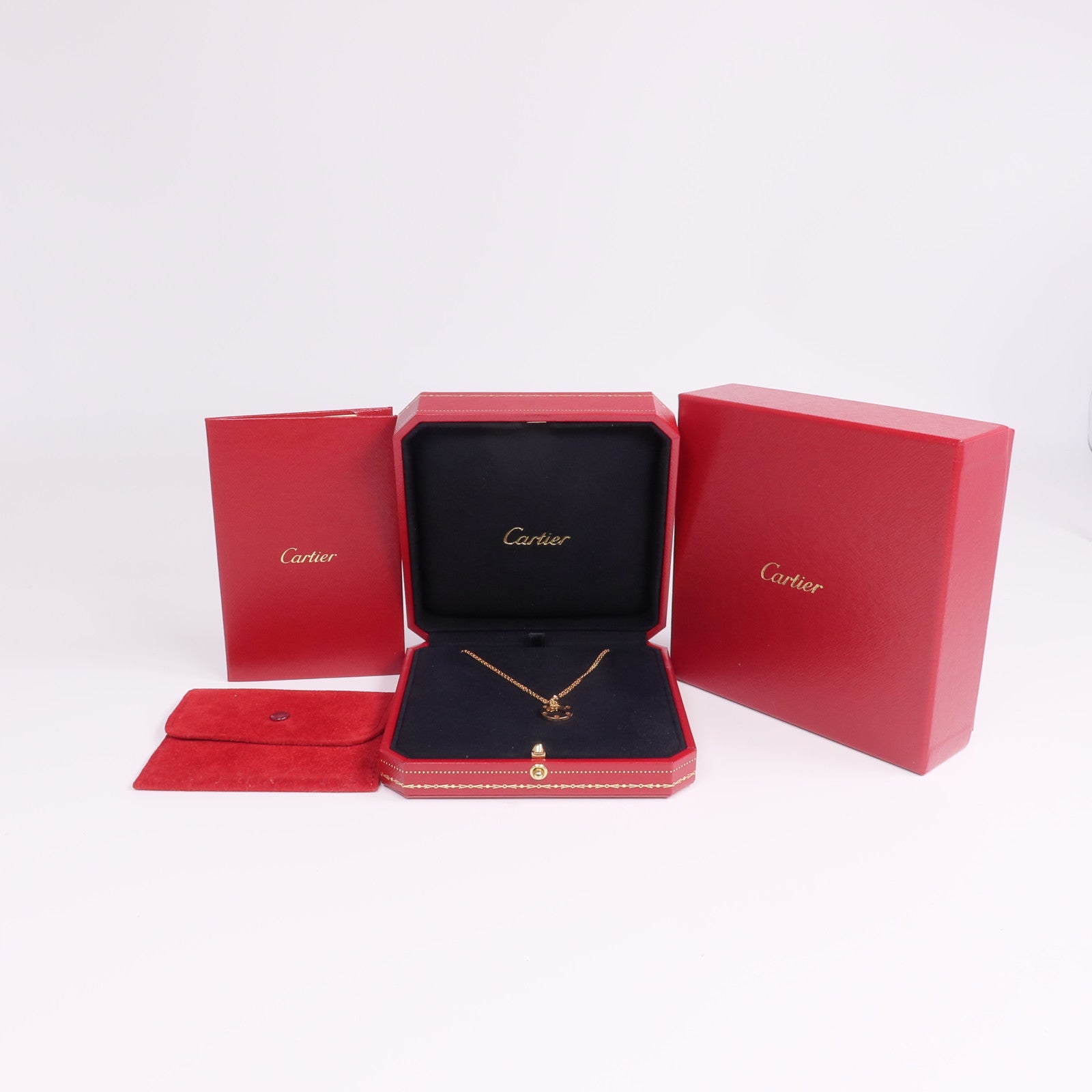 CARTIER 18K玫瑰金Love Diamond Necklace鑽石項鍊