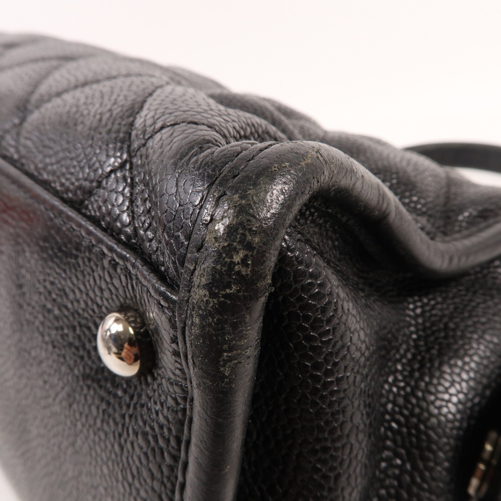 CHANEL 牛皮皮革Chain Shoulder銀扣鏈帶肩背袋