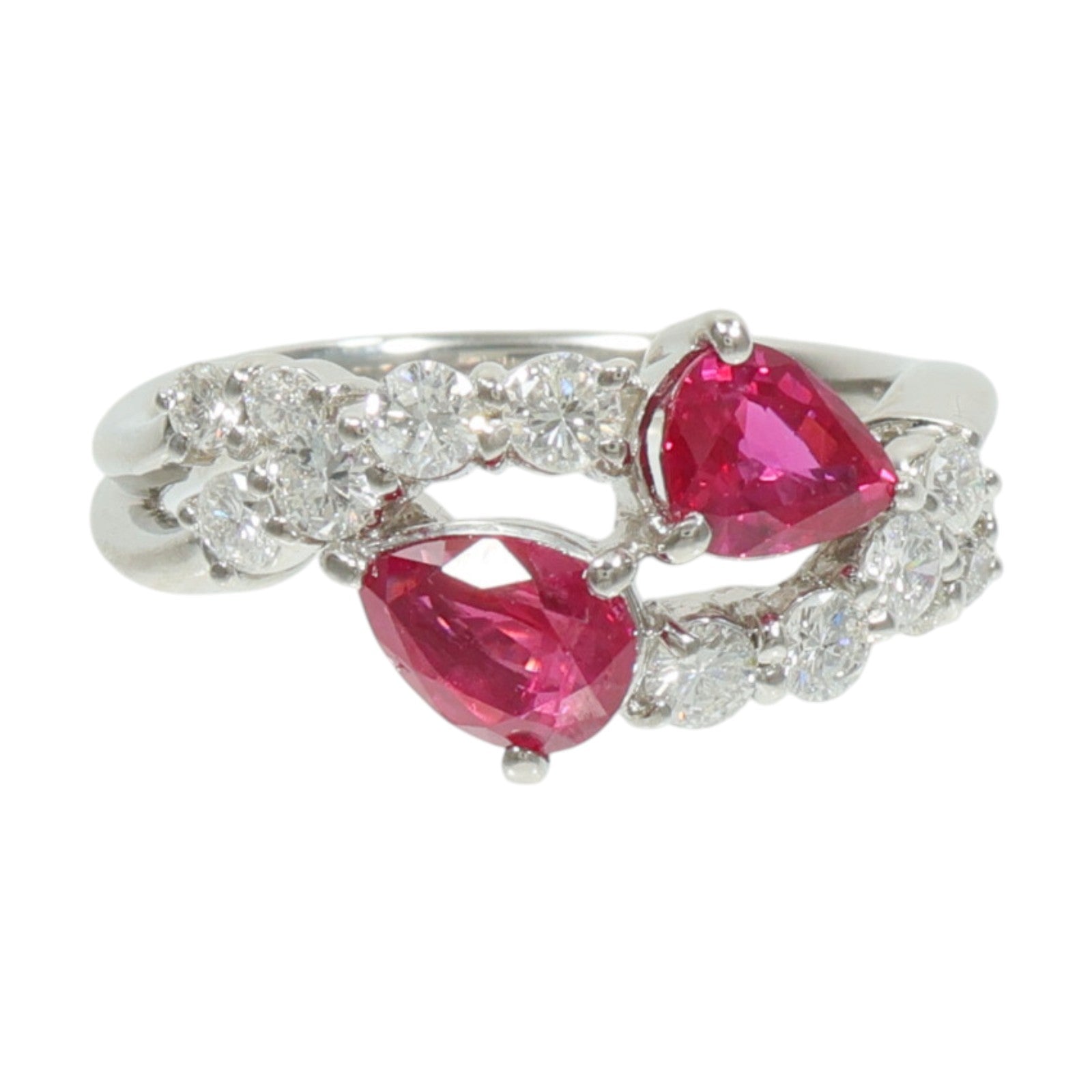 JEWELRY PT900鉑金Ruby Diamond Ring紅寶石/鑽石戒指