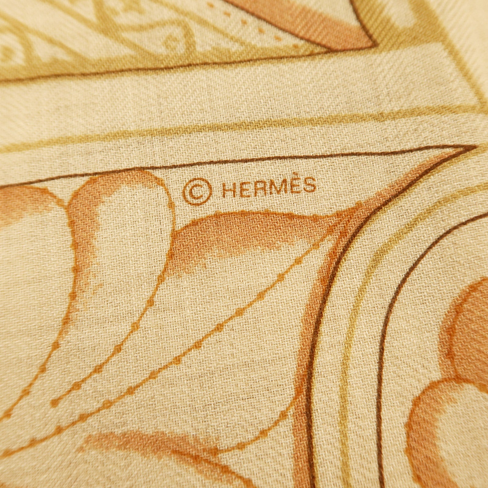 HERMES 羊絨/絲質Scarf 140x140絲巾