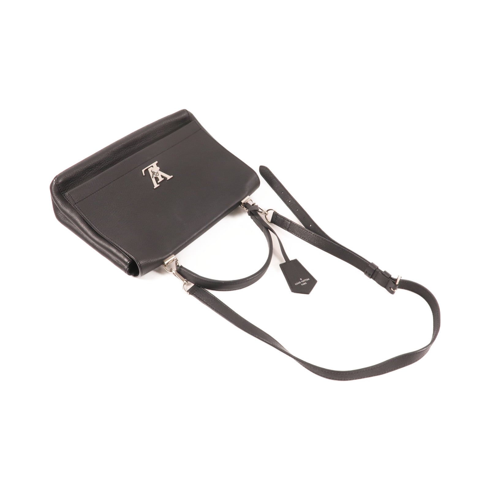 LOUIS VUITTON 牛皮皮革Lock Me II銀扣手挽肩背兩用袋