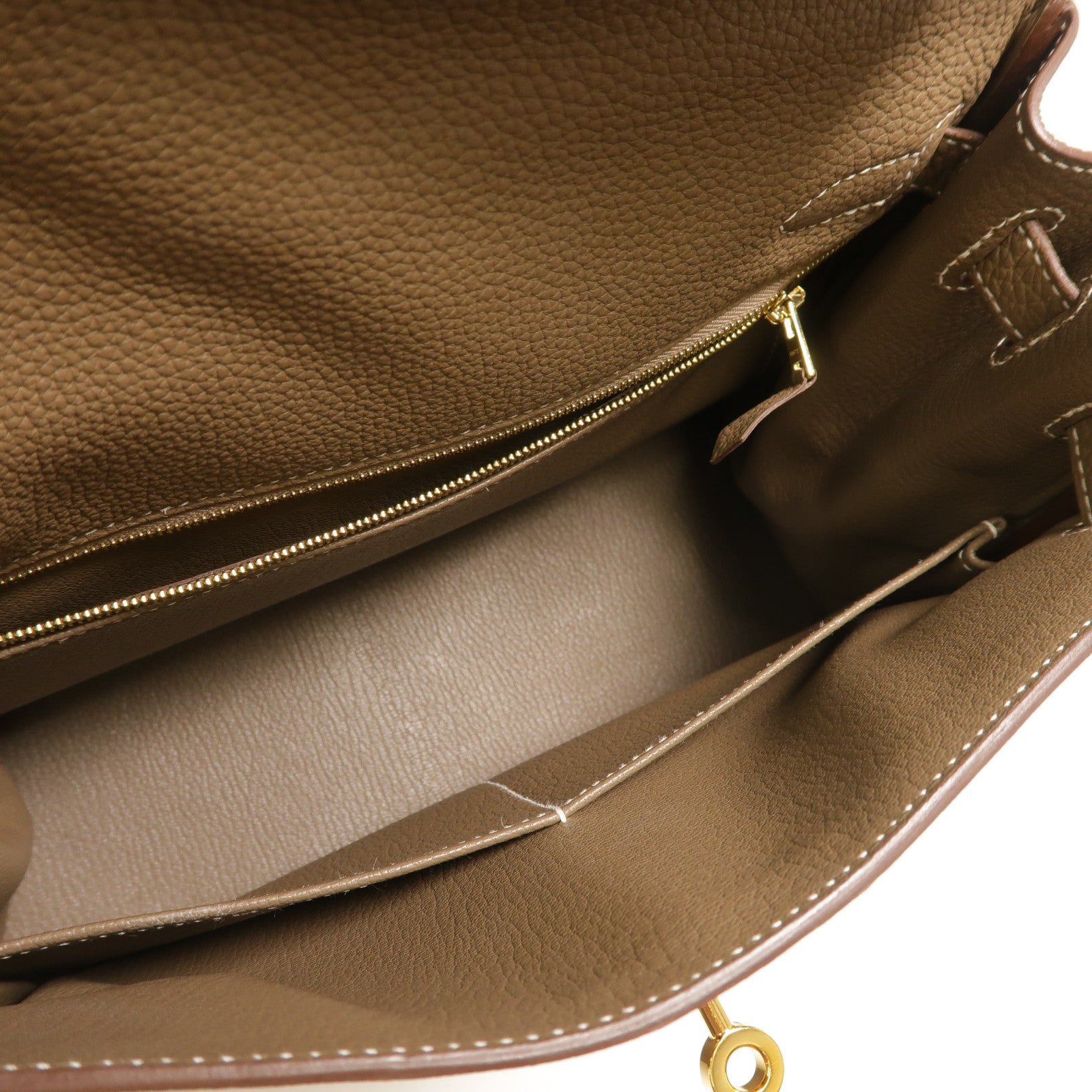 HERMES Togo皮革Kelly 28手挽肩背兩用袋Etoupe
