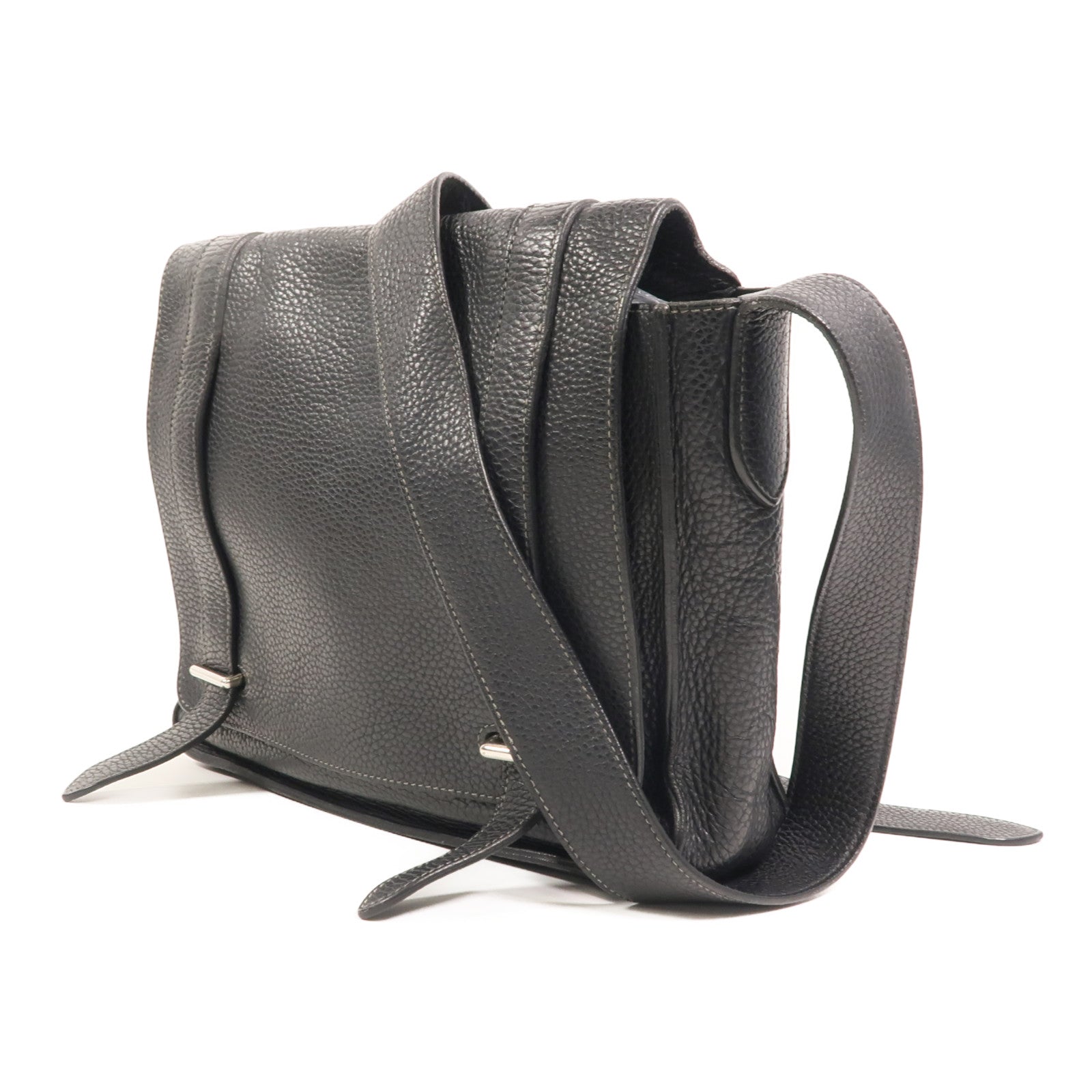 HERMES Clemence皮革Steve 27肩背袋Noir