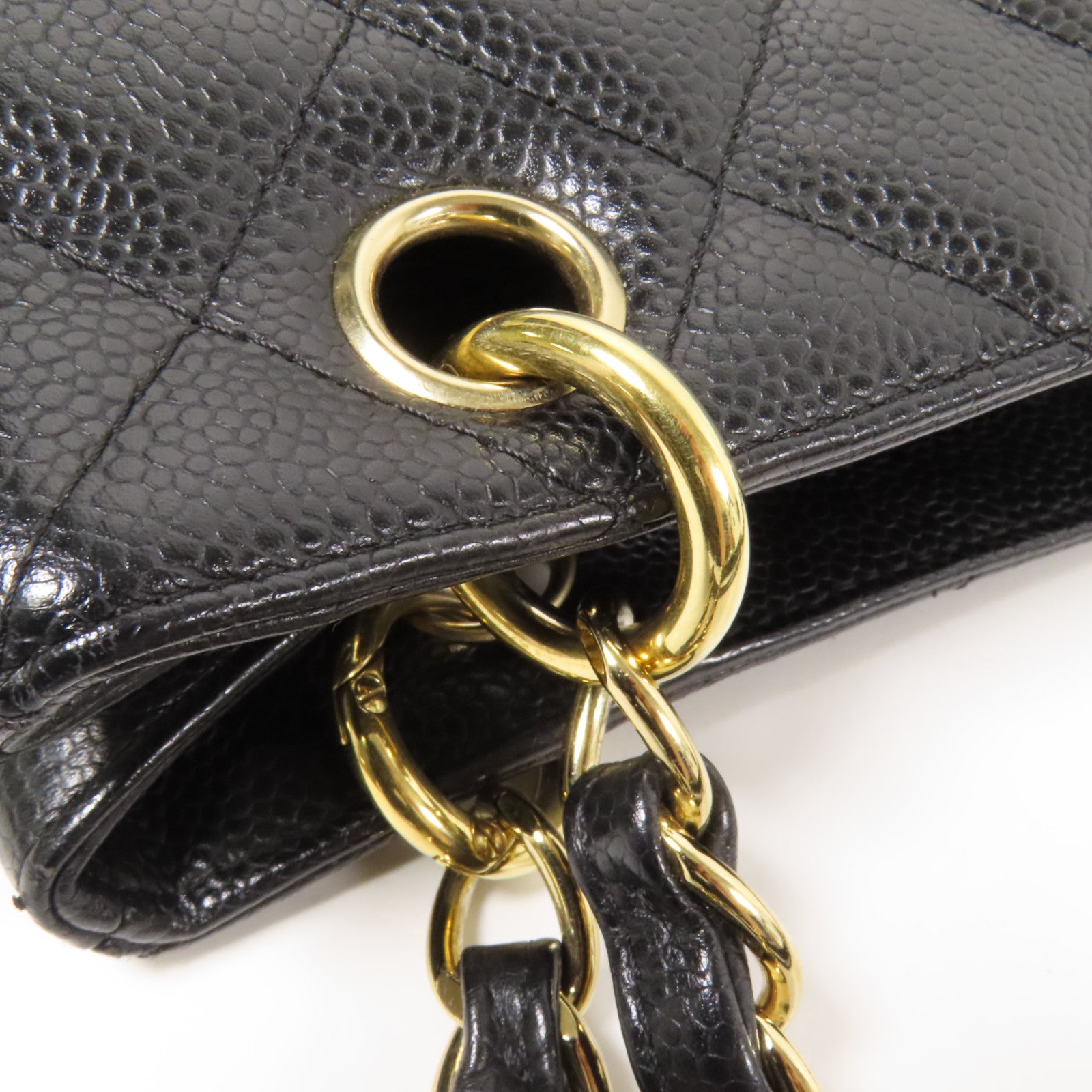 CHANEL 牛皮皮革Petite Shopping Tote金扣鏈帶肩背袋