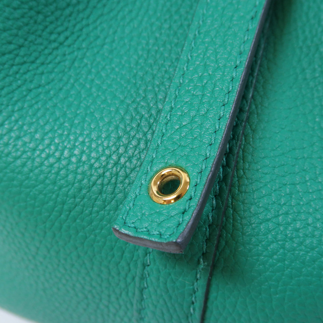 HERMES 【激減優惠】Maurice皮革Picotin MM金扣手挽袋Vert Jade松柏綠色