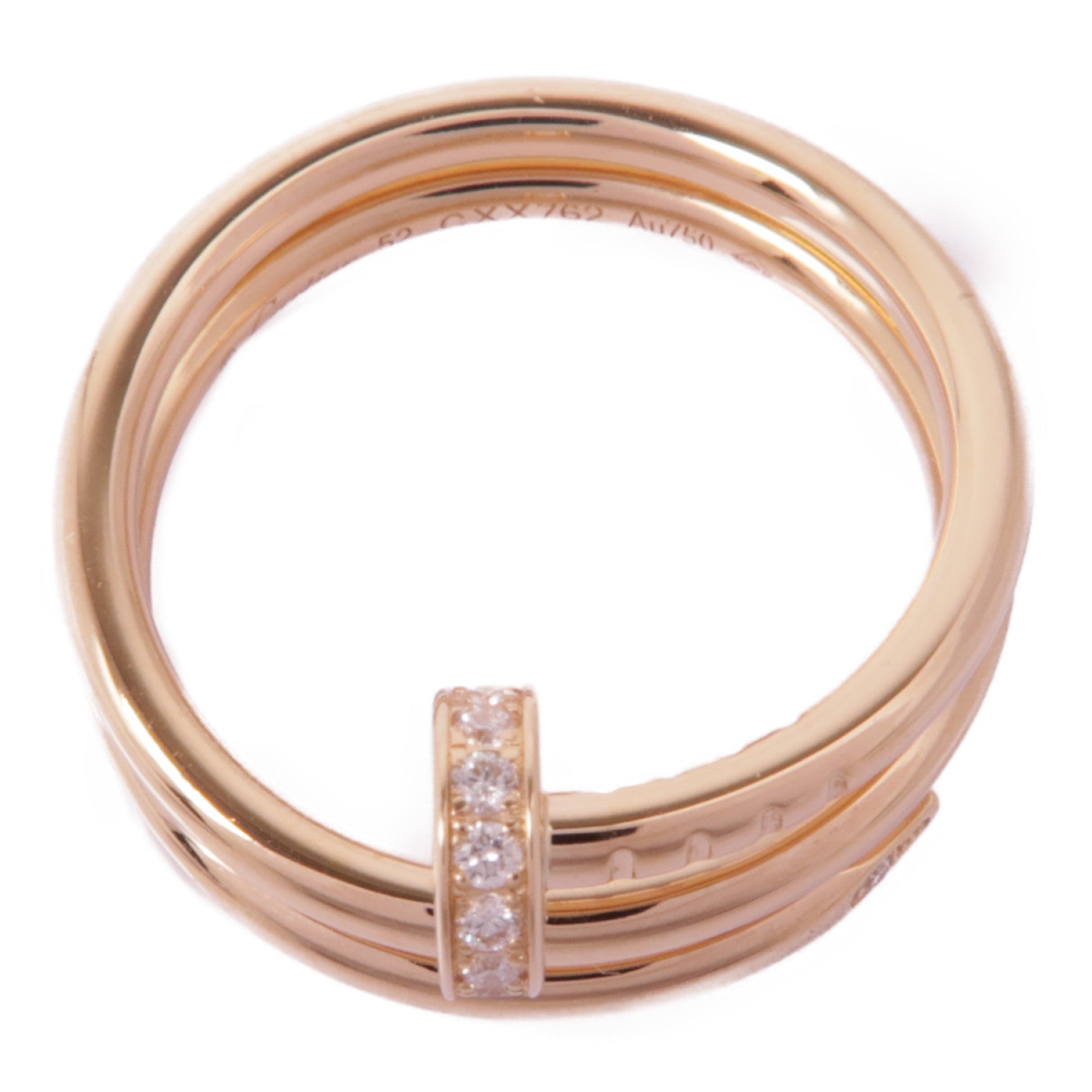 CARTIER 18K玫瑰金Juste Un Clou Ring鑽石戒指Cartier#52/US#6