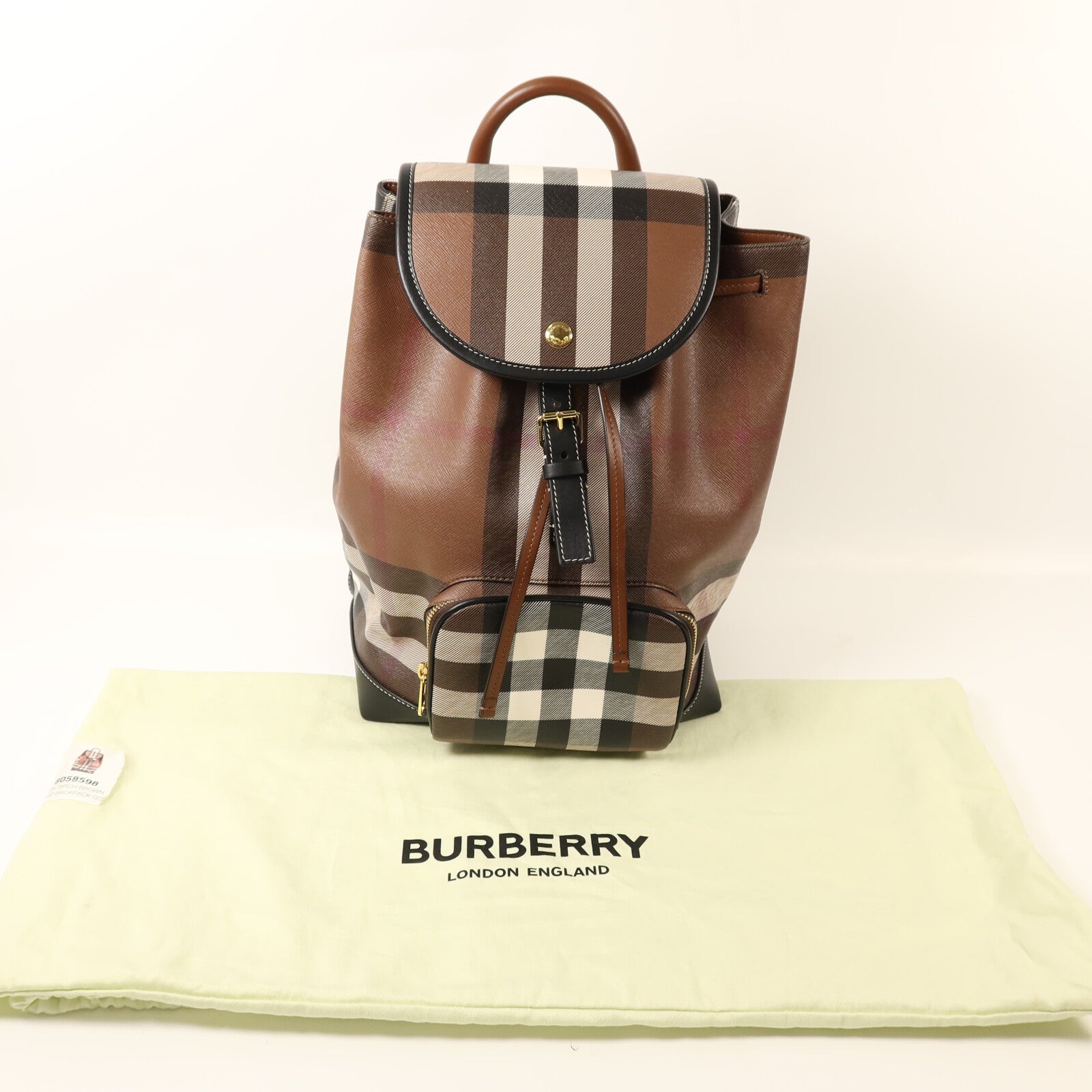 BURBERRY 塗層帆布BackPack金扣背包