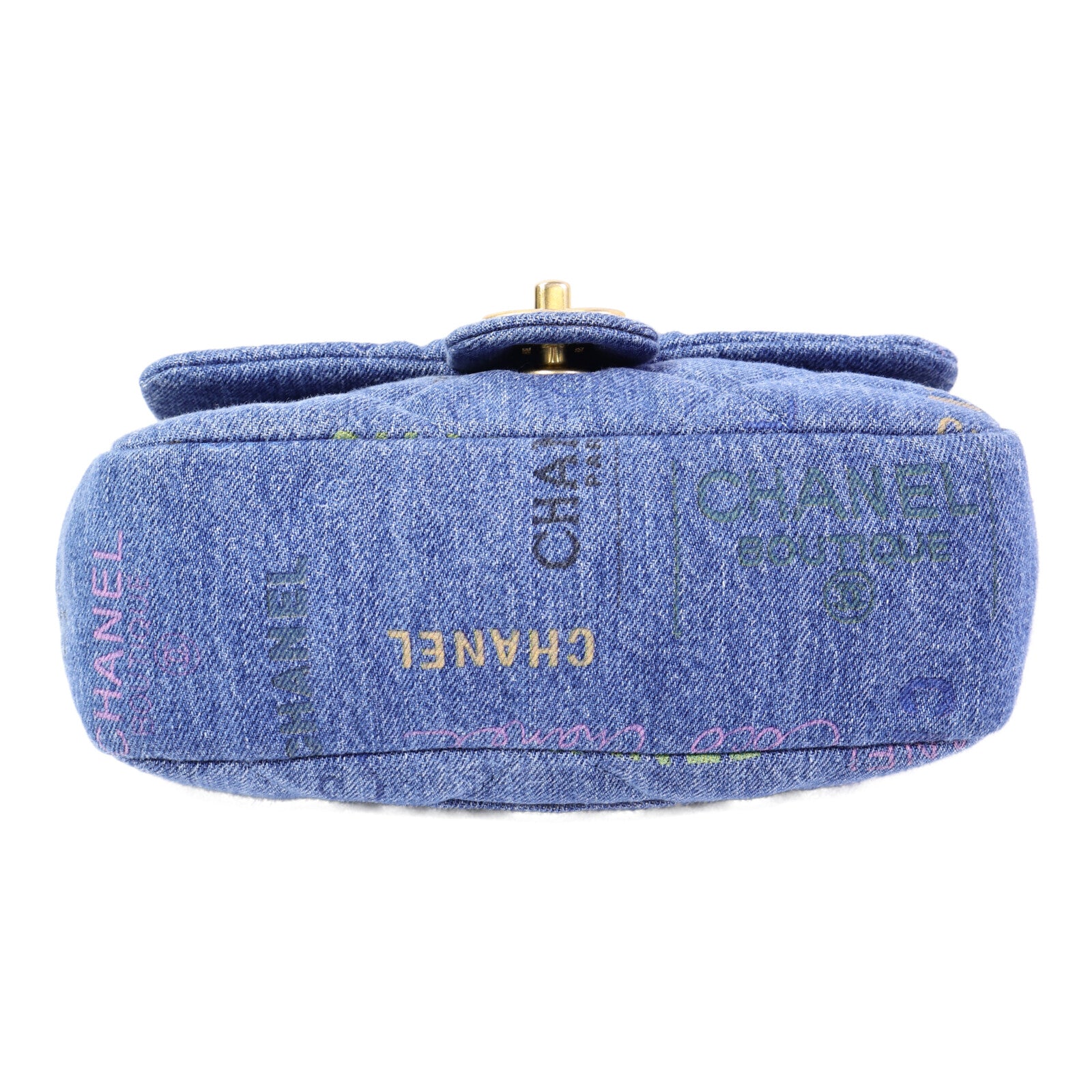 CHANEL 牛仔布Chain Shoulder Bag鏈帶肩背袋