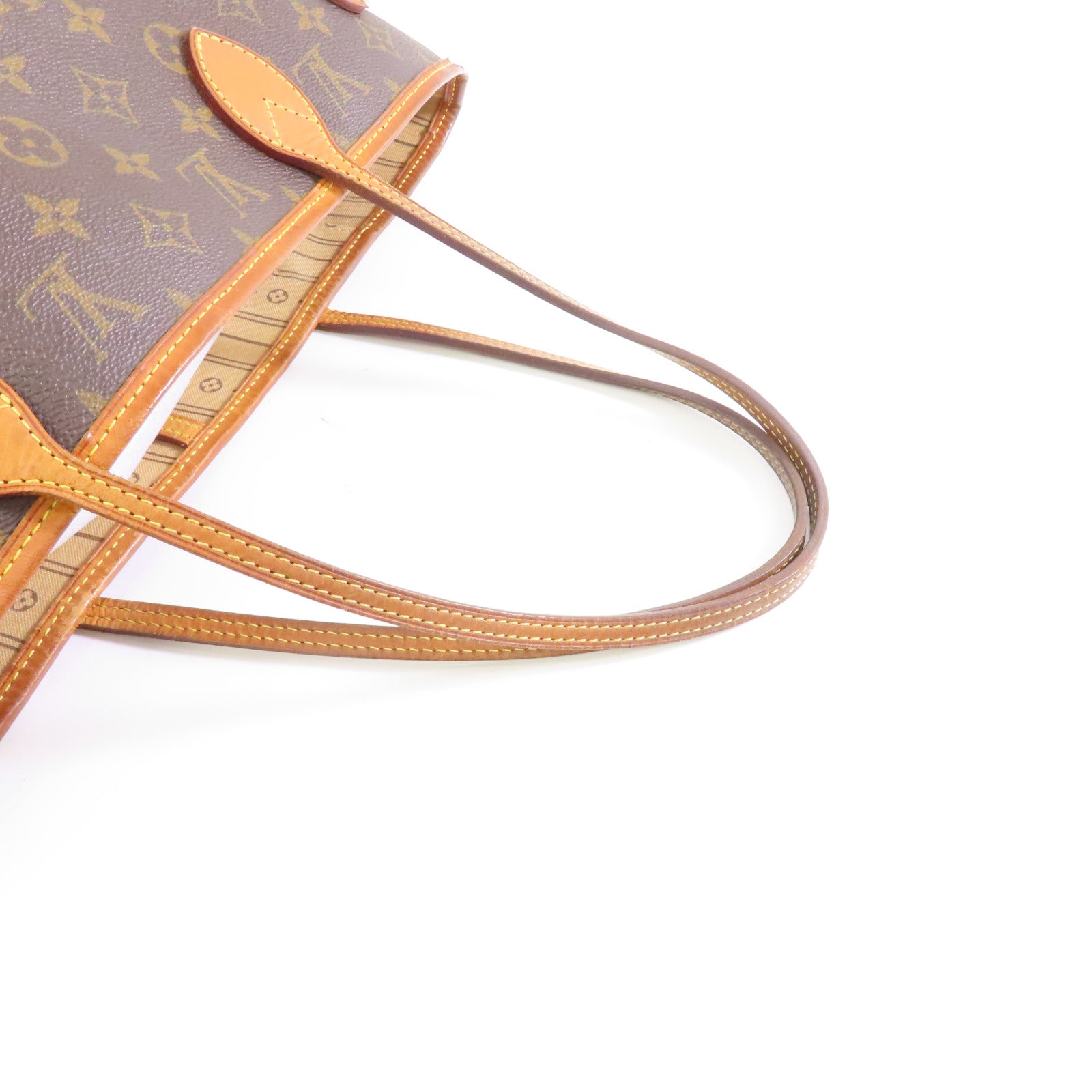 LOUIS VUITTON Monogram Neverfull MM金扣手挽袋啡色