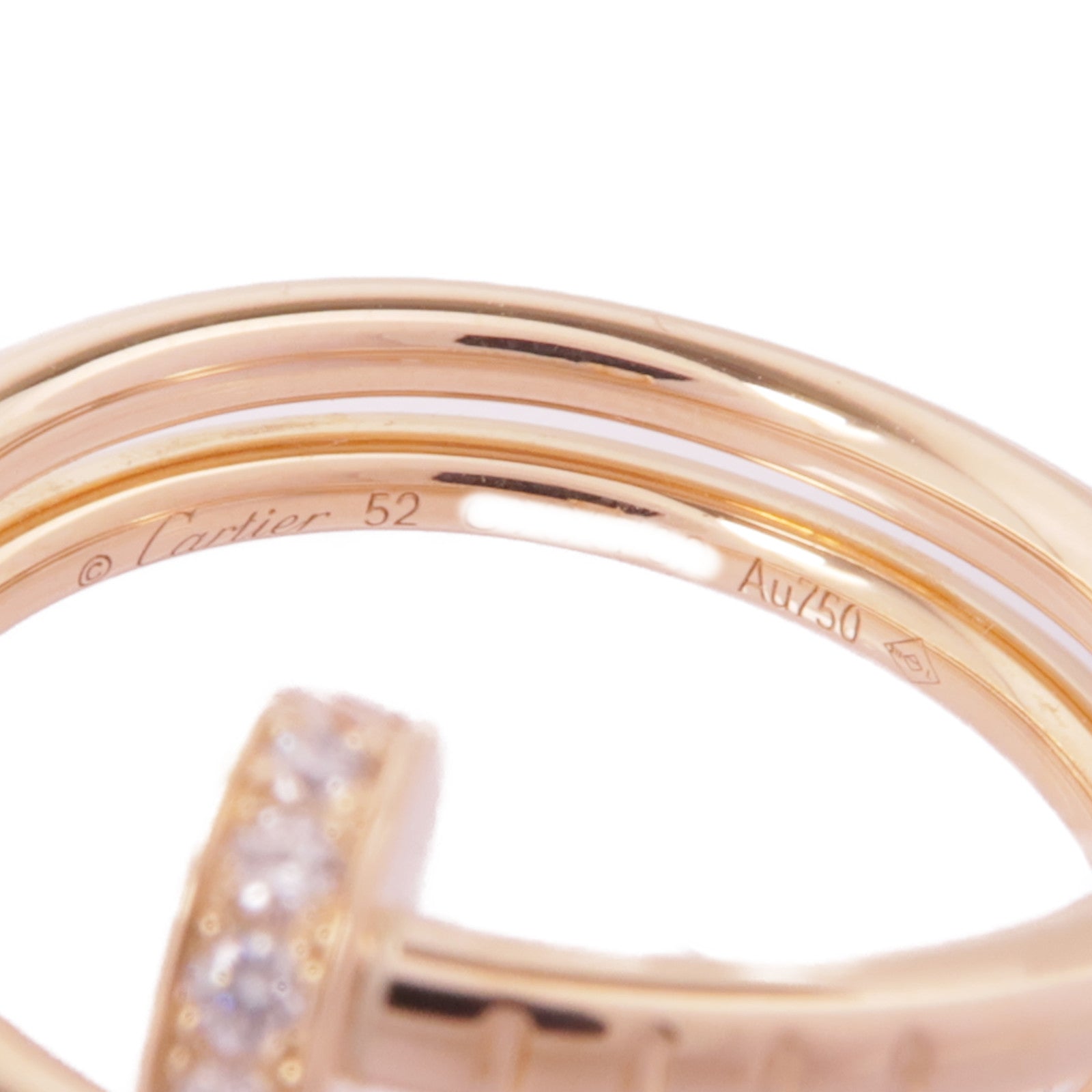 CARTIER 18K玫瑰金Juste Un Clou Ring鑽石戒指Cartier#52/US#6