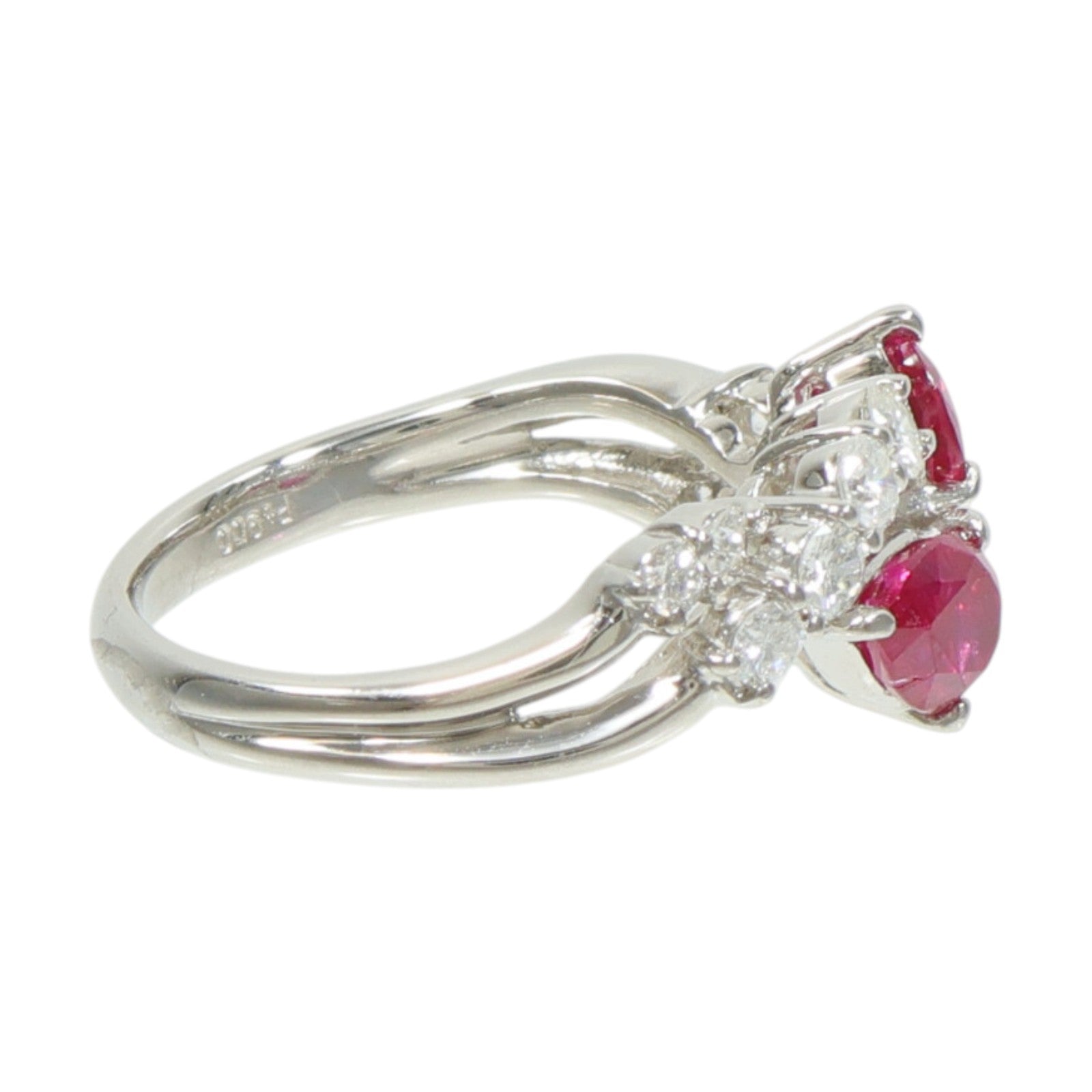 JEWELRY PT900鉑金Ruby Diamond Ring紅寶石/鑽石戒指