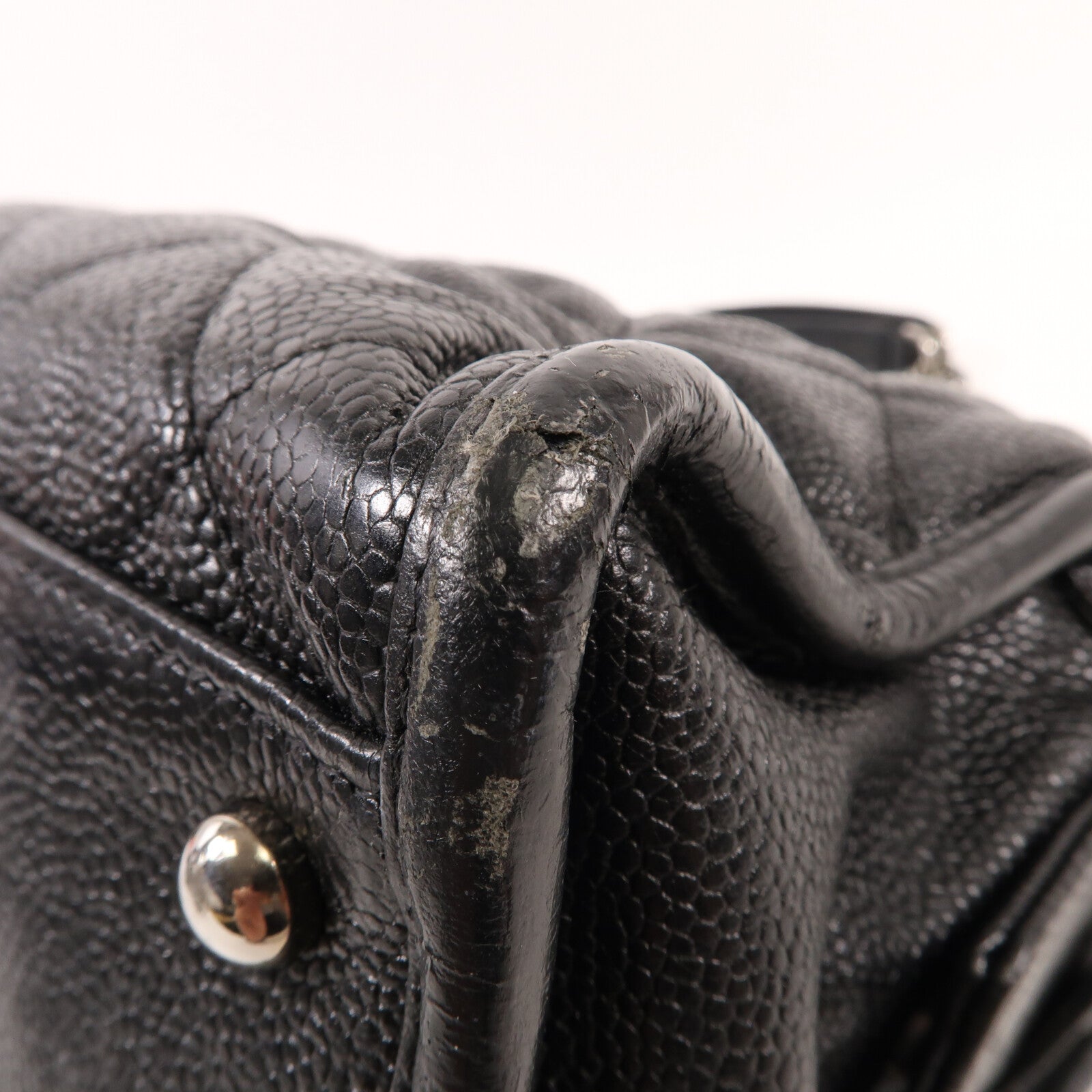 CHANEL 牛皮皮革Chain Shoulder銀扣鏈帶肩背袋